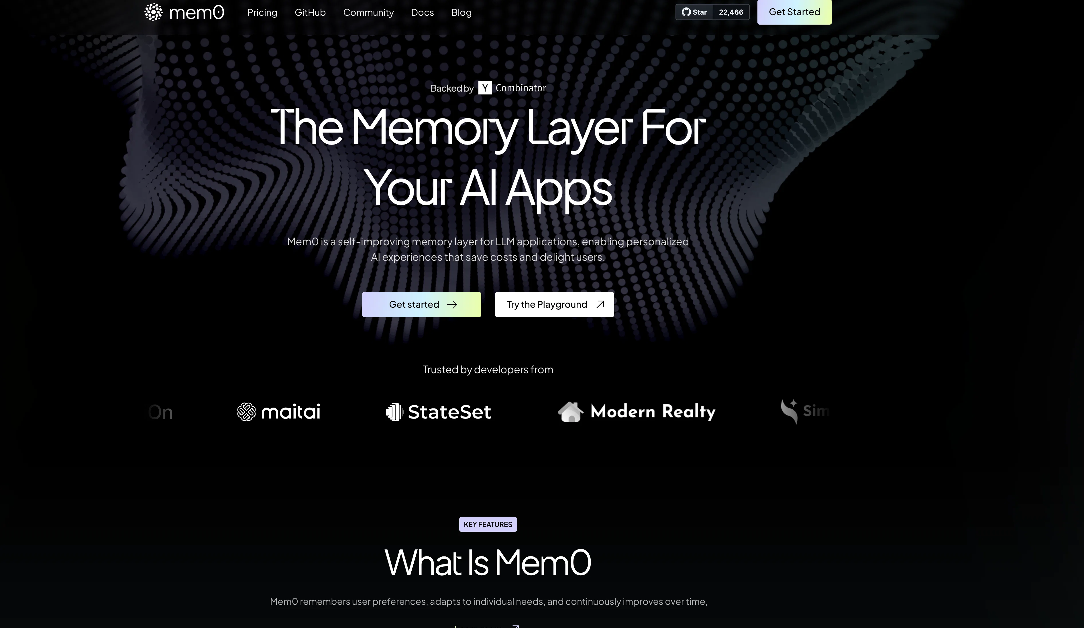 Mem0 website