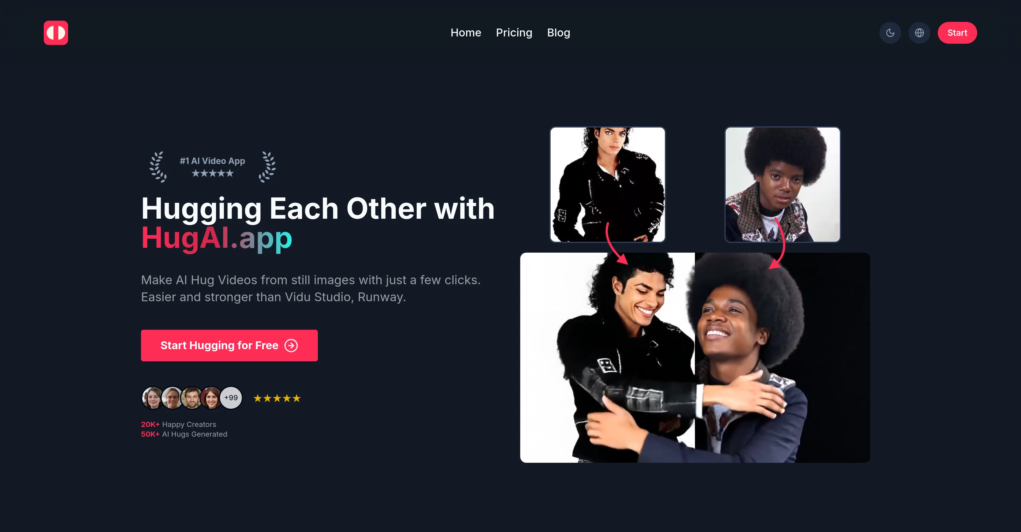 Hug AI website