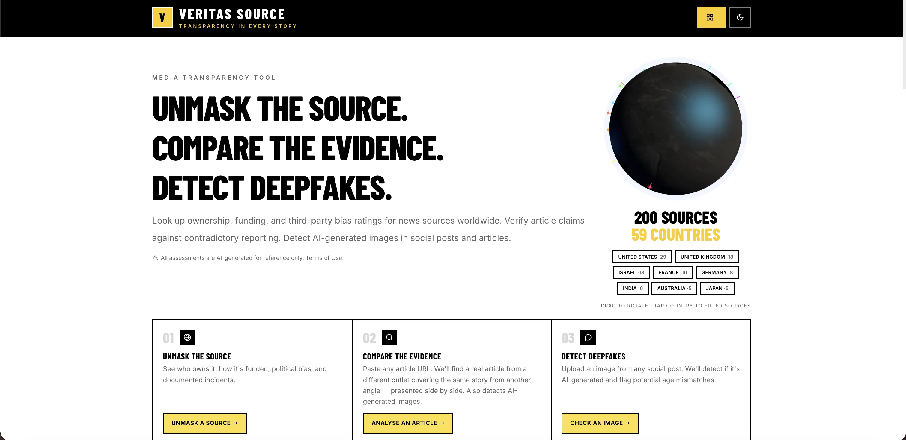 Veritas Source website