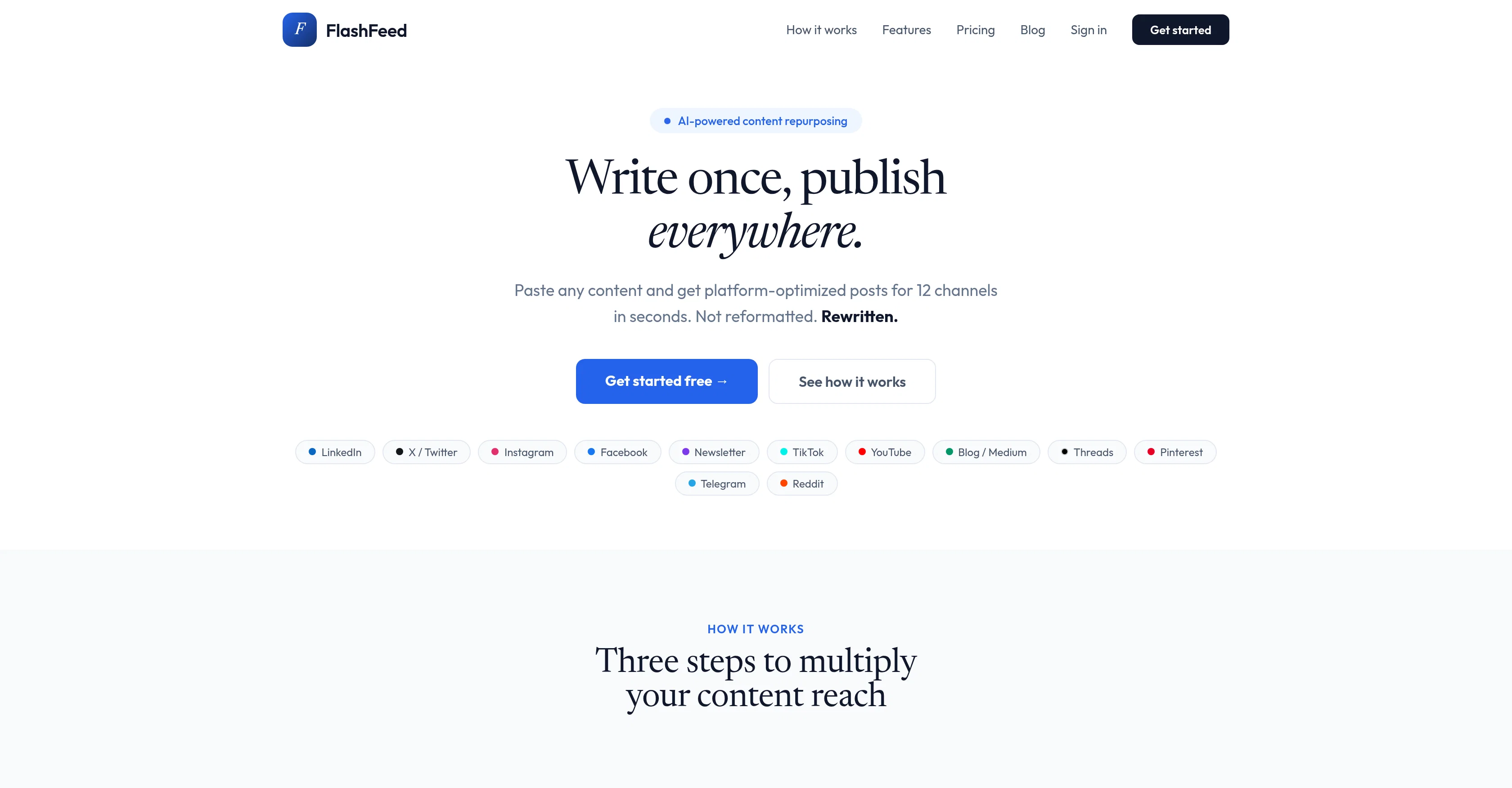 FlashFeed.ai website