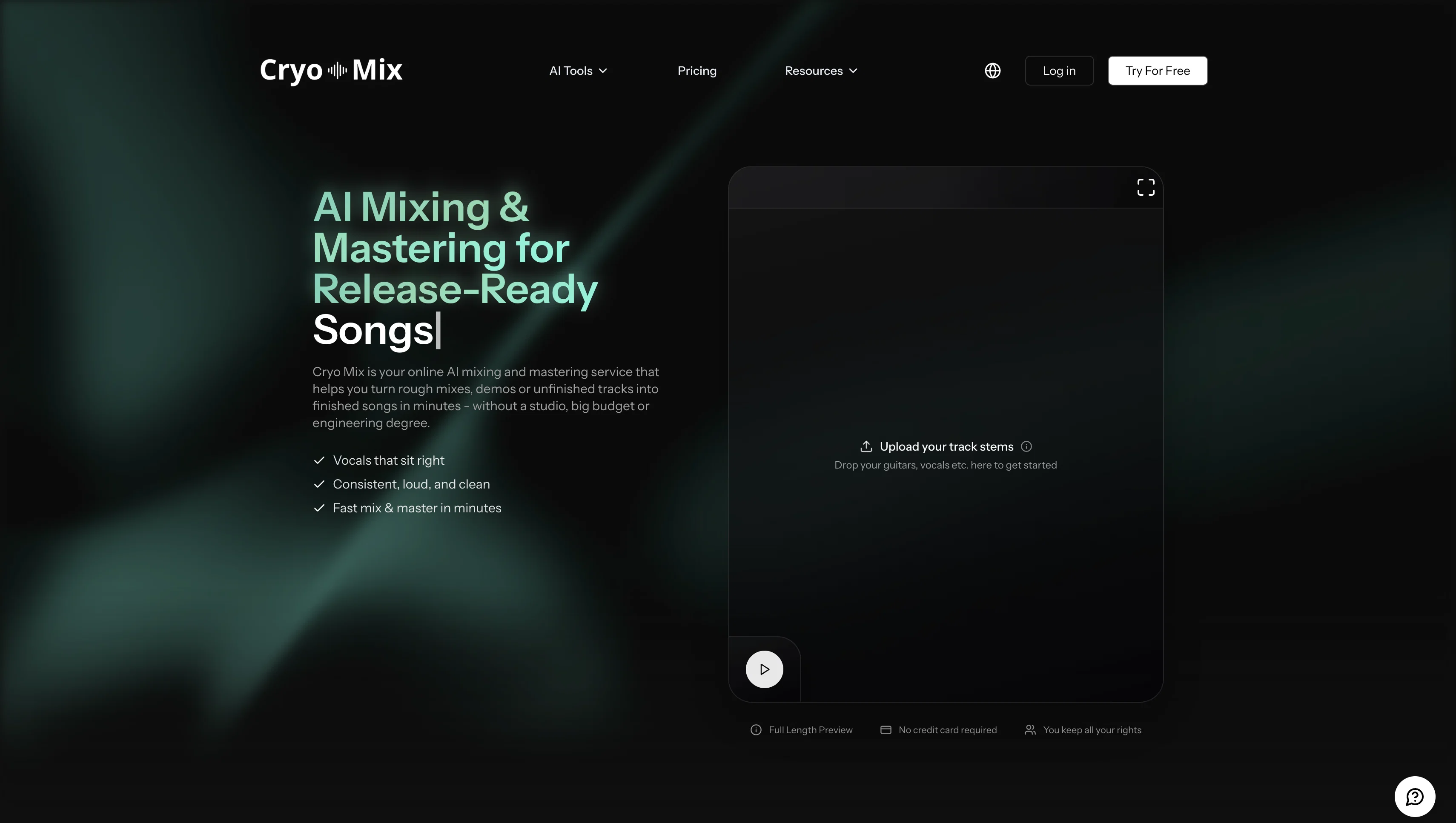 Cryo Mix website