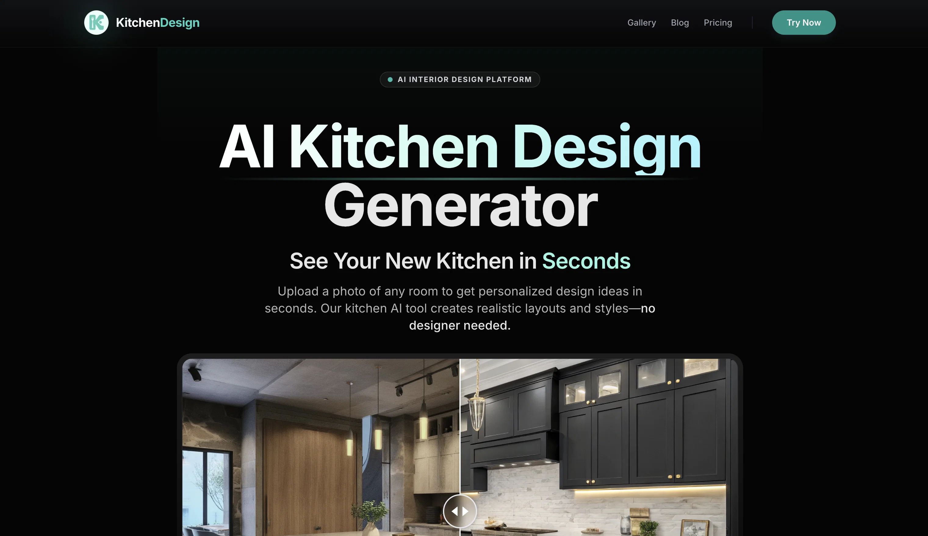 AI Kitchen Design website