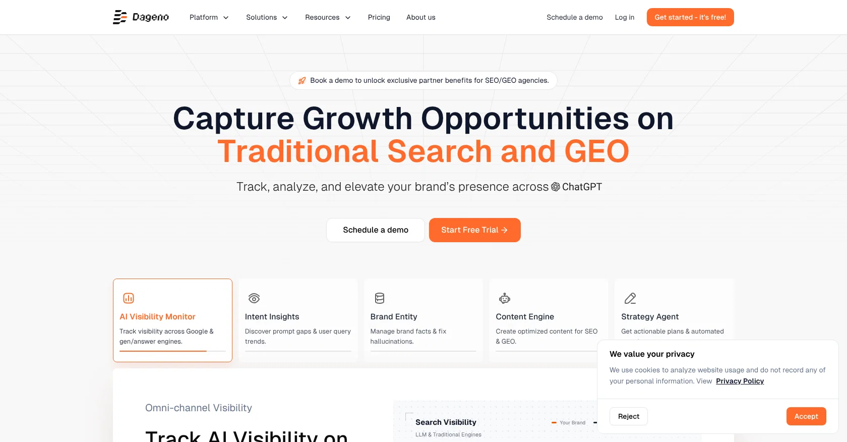 Dageno AI website
