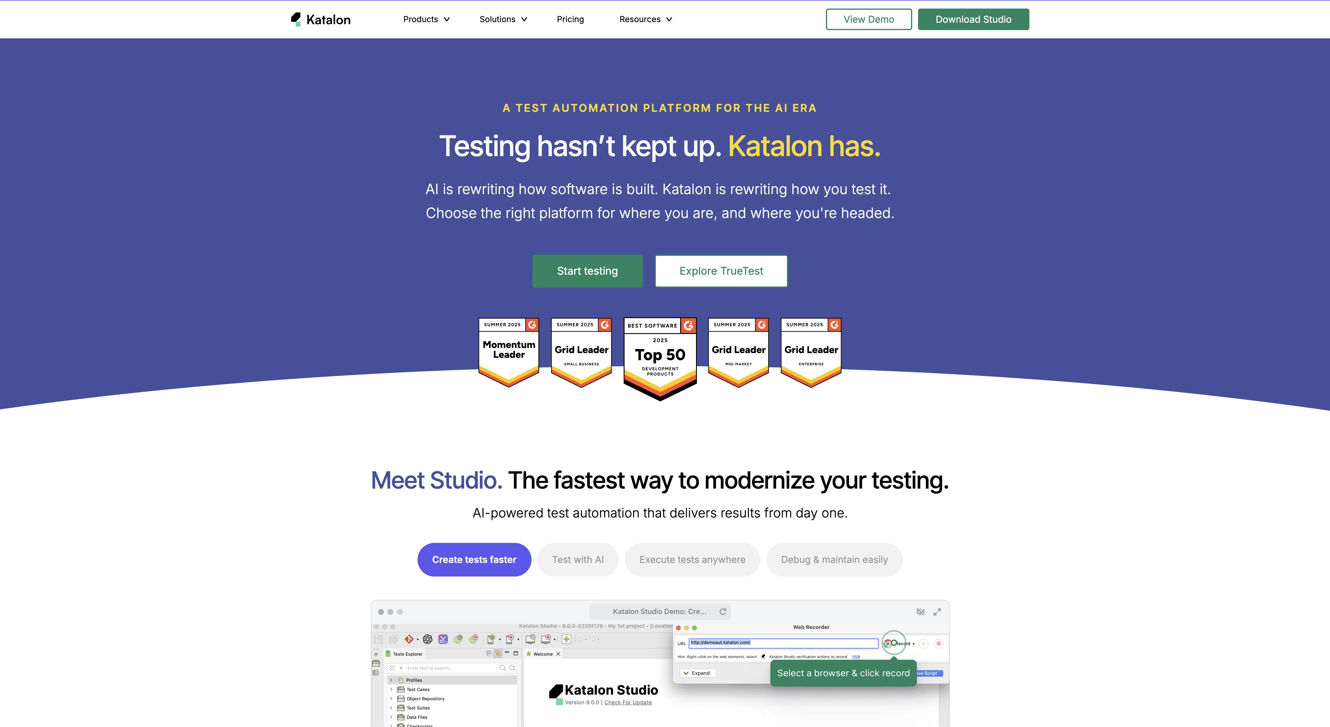 Katalon website