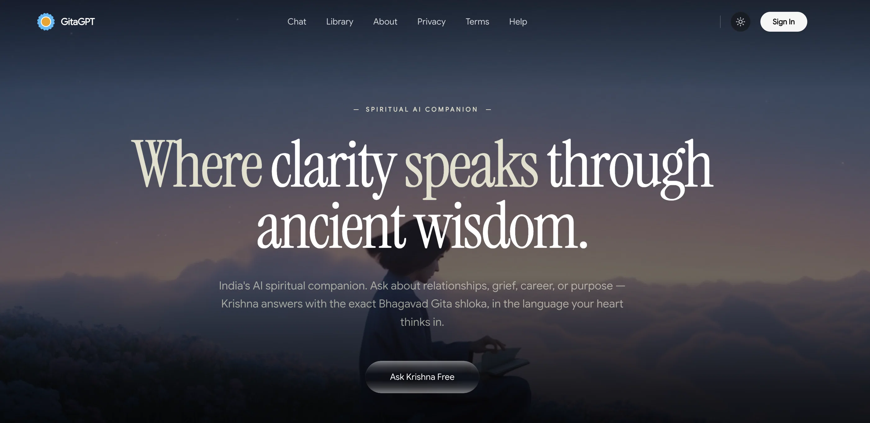 Gita GPT website