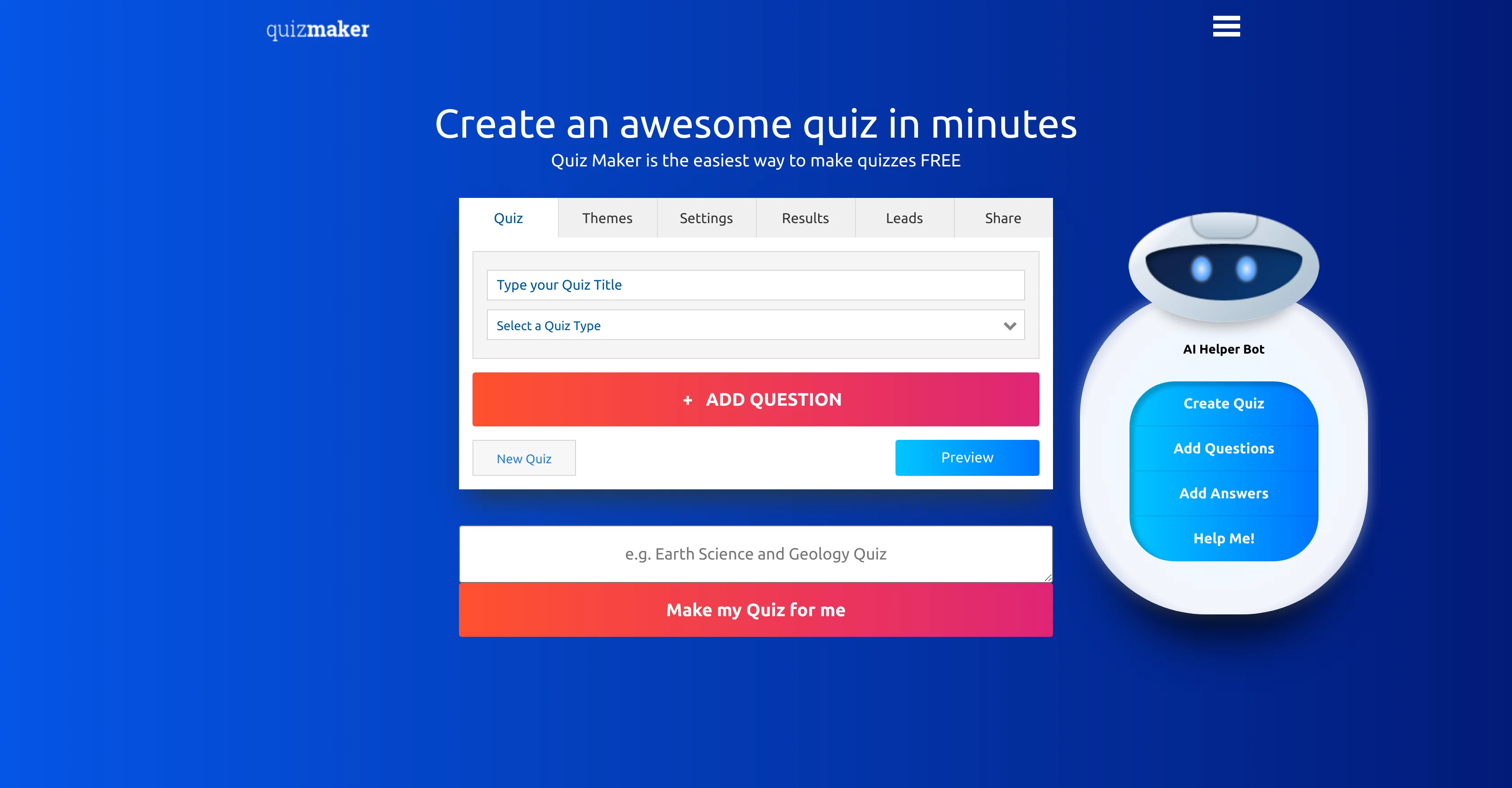 Quiz Maker website
