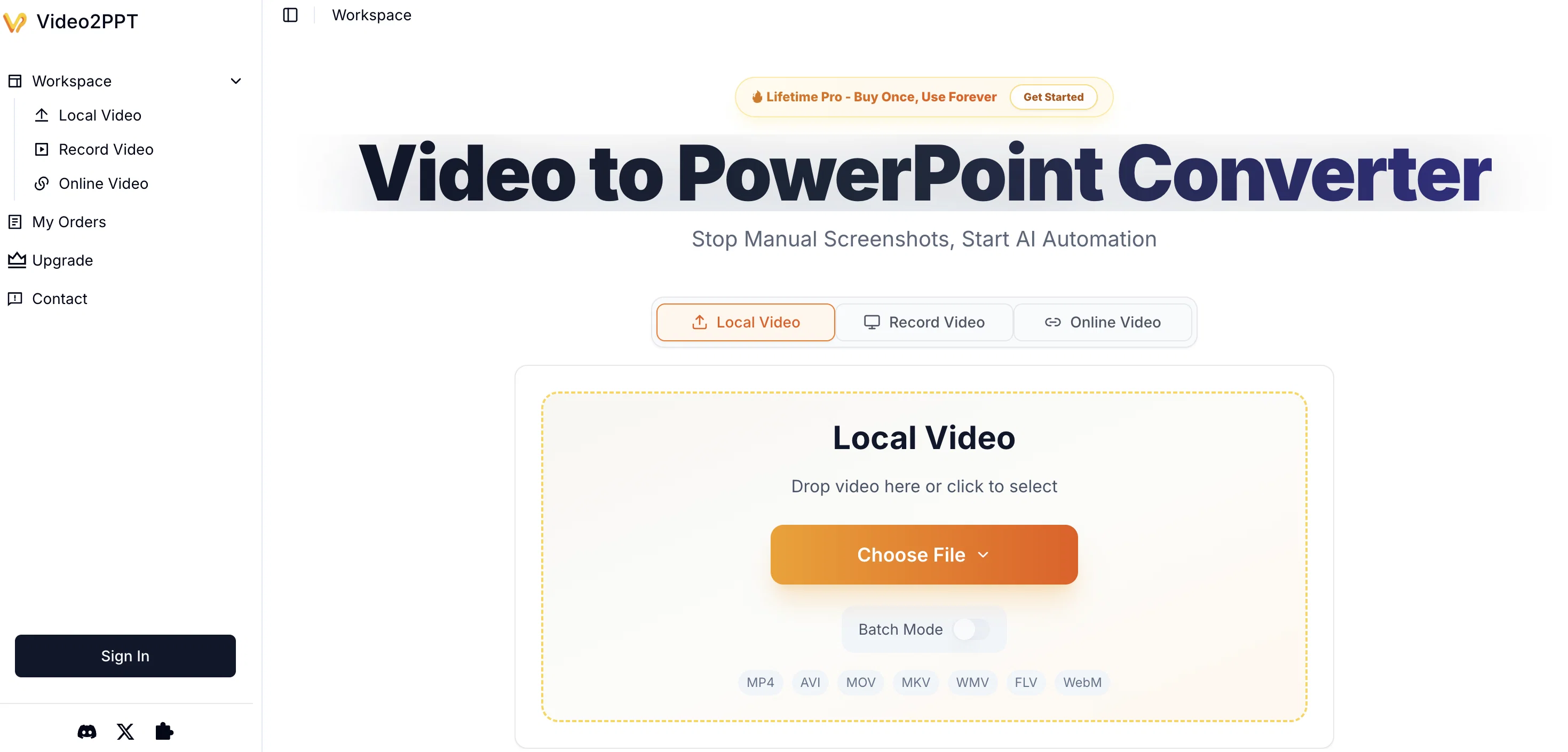 Video2PPT website
