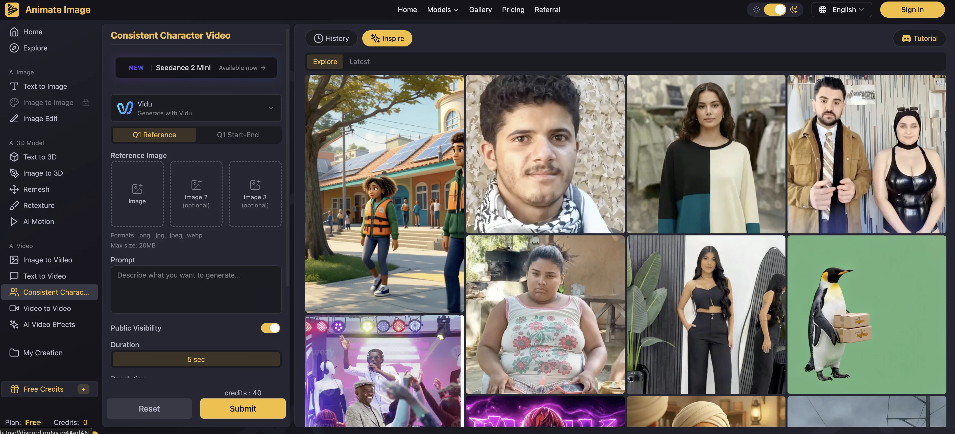 AnimateImage.net | Consistent Character AI website