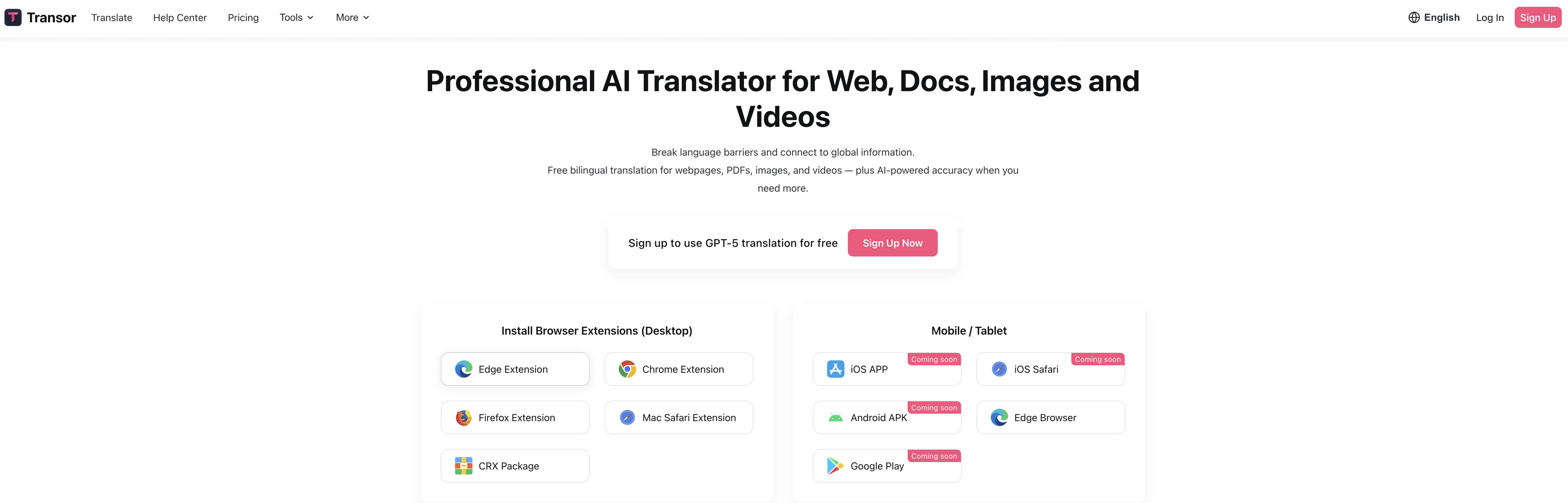 Transor website
