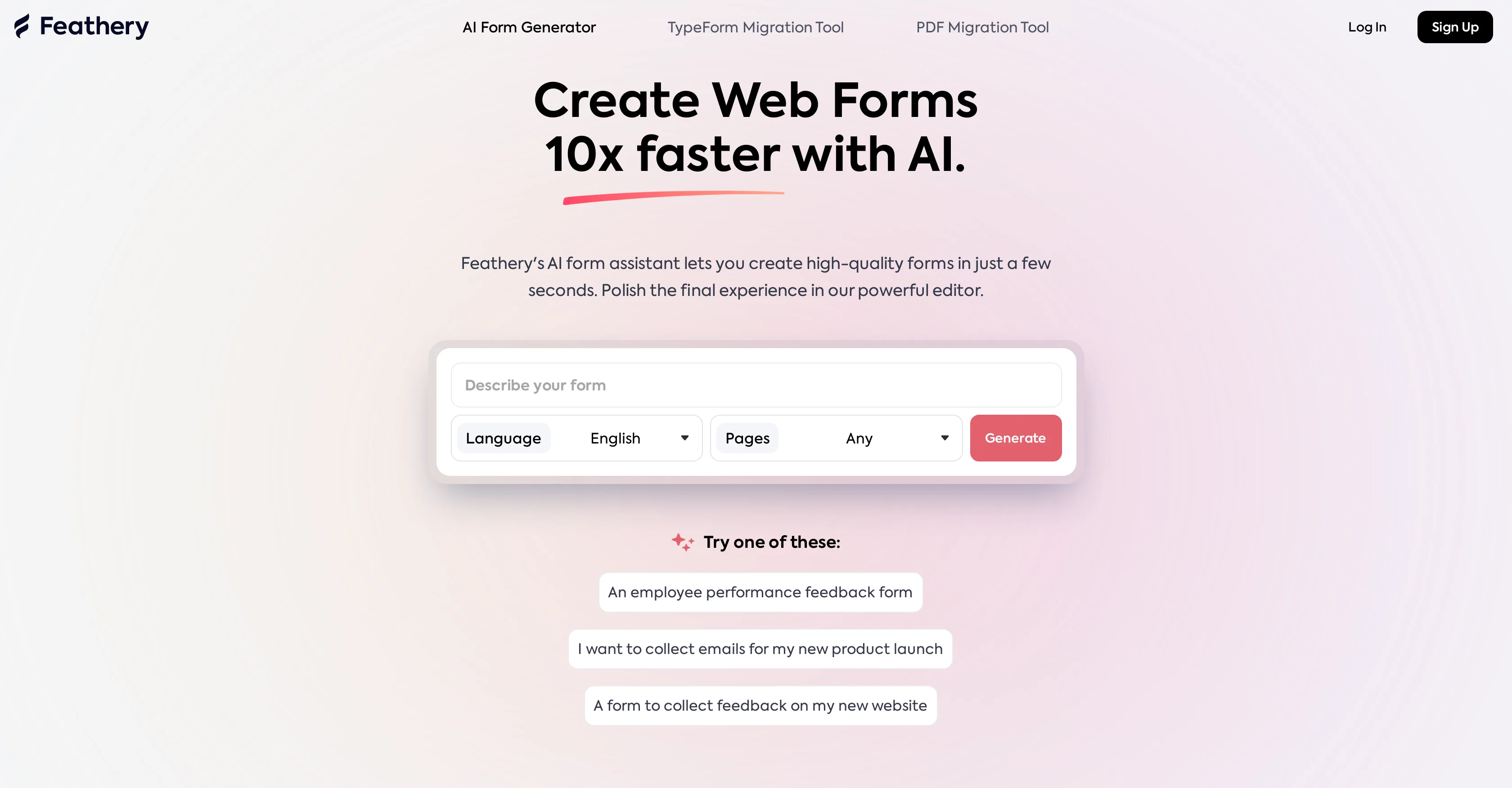 Feathery  website