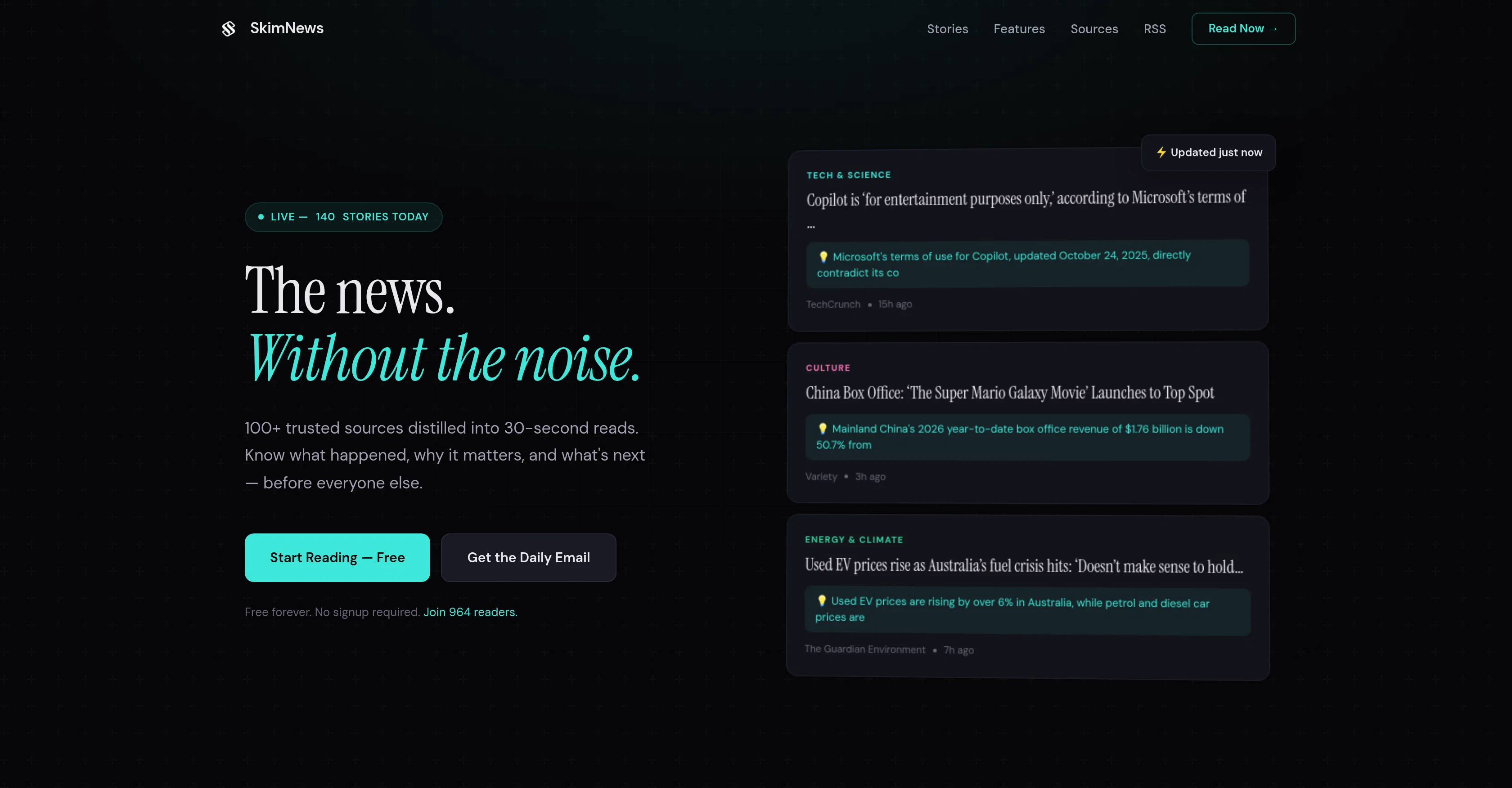 SkimNews website