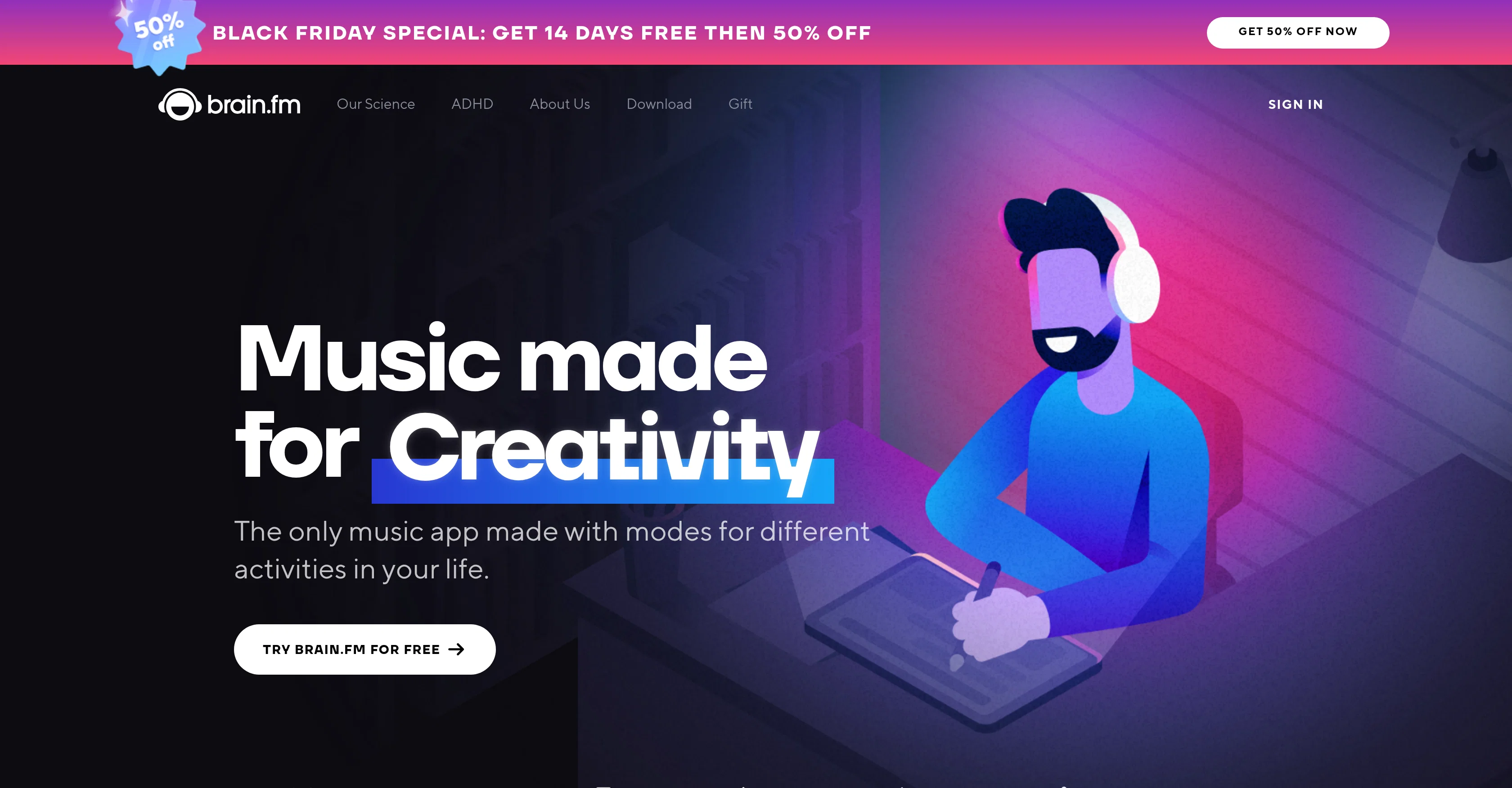 Brain.fm website