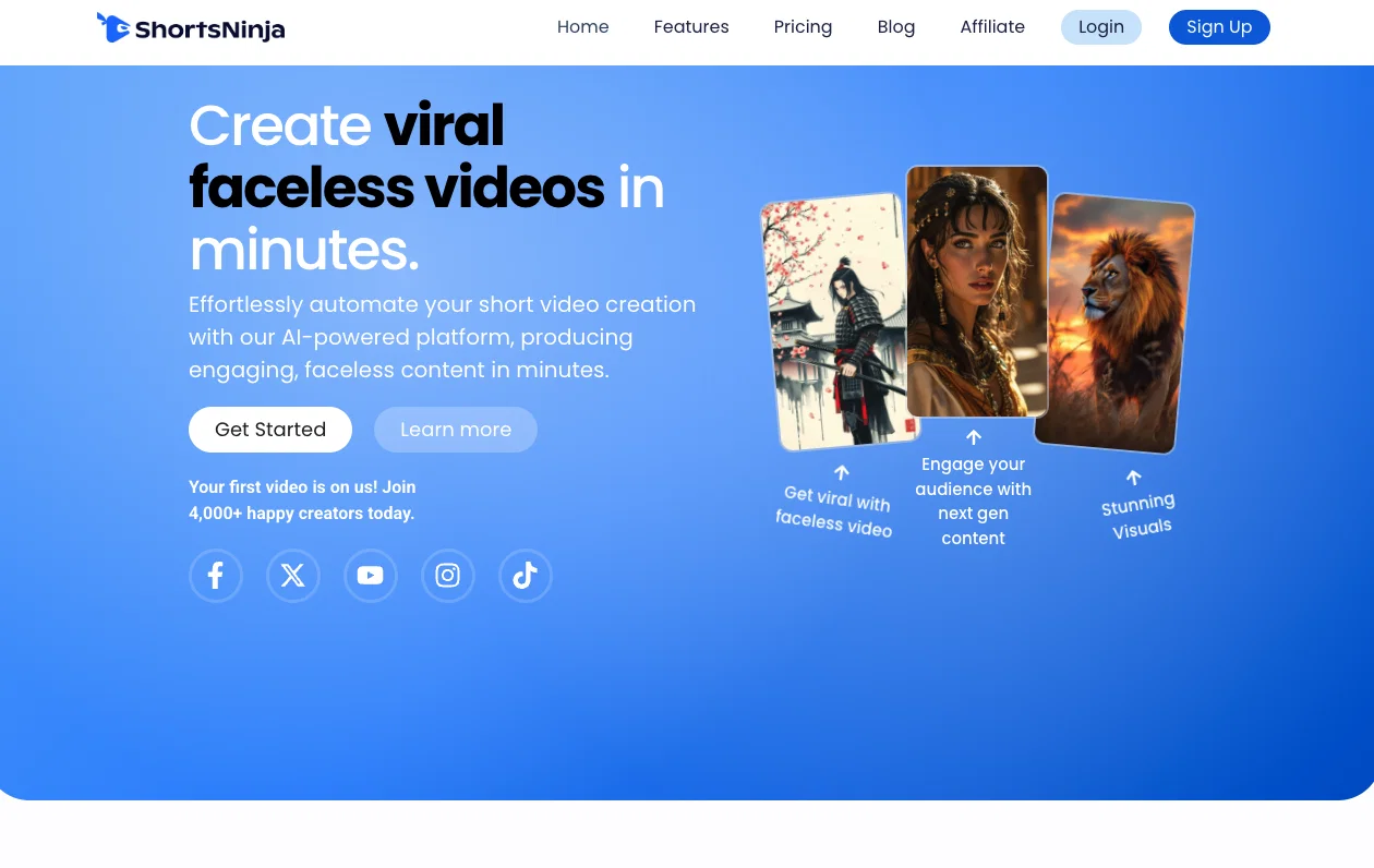 ShortsNinja website