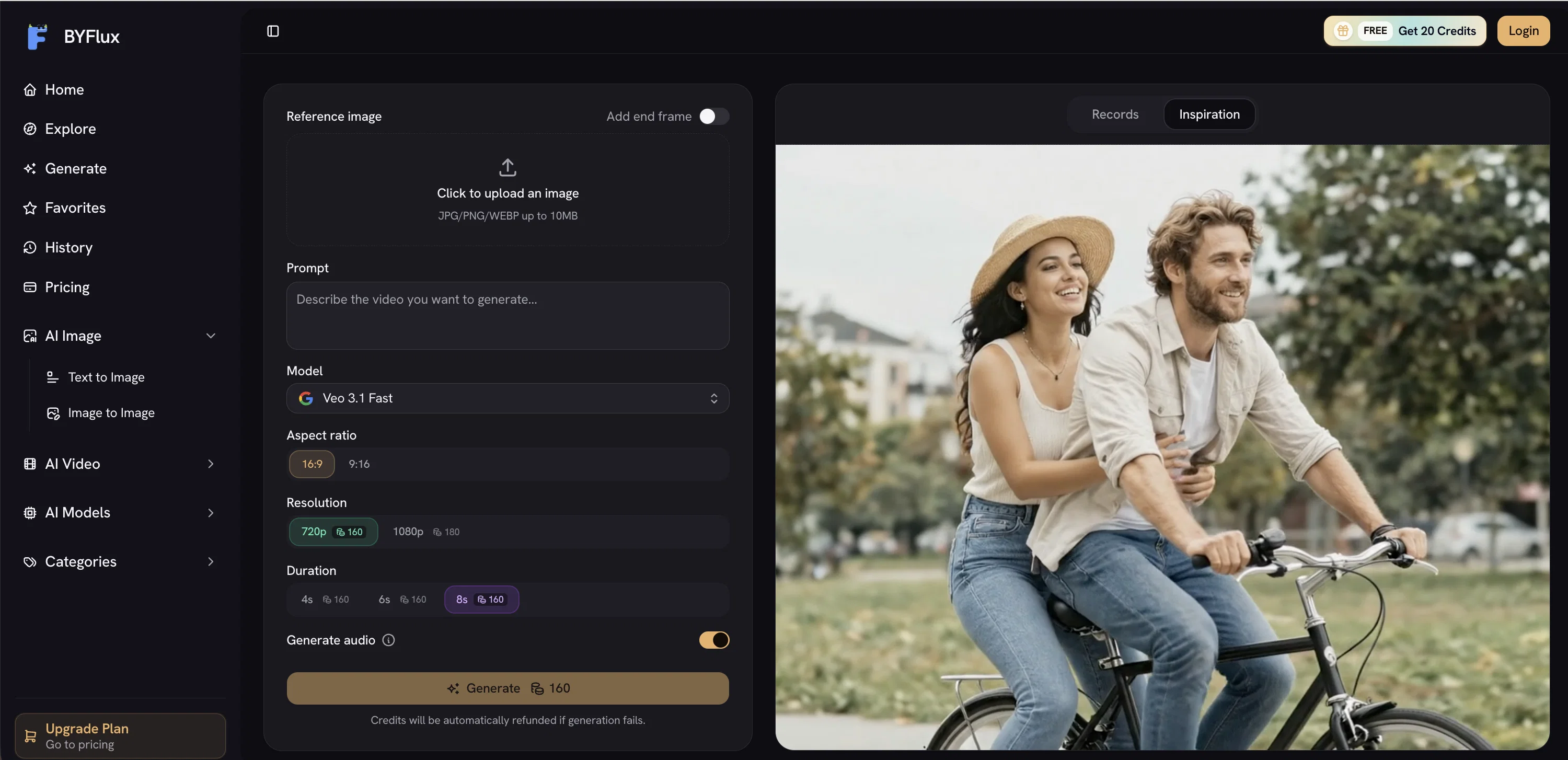 BYFlux | AI Image to Video Generator website