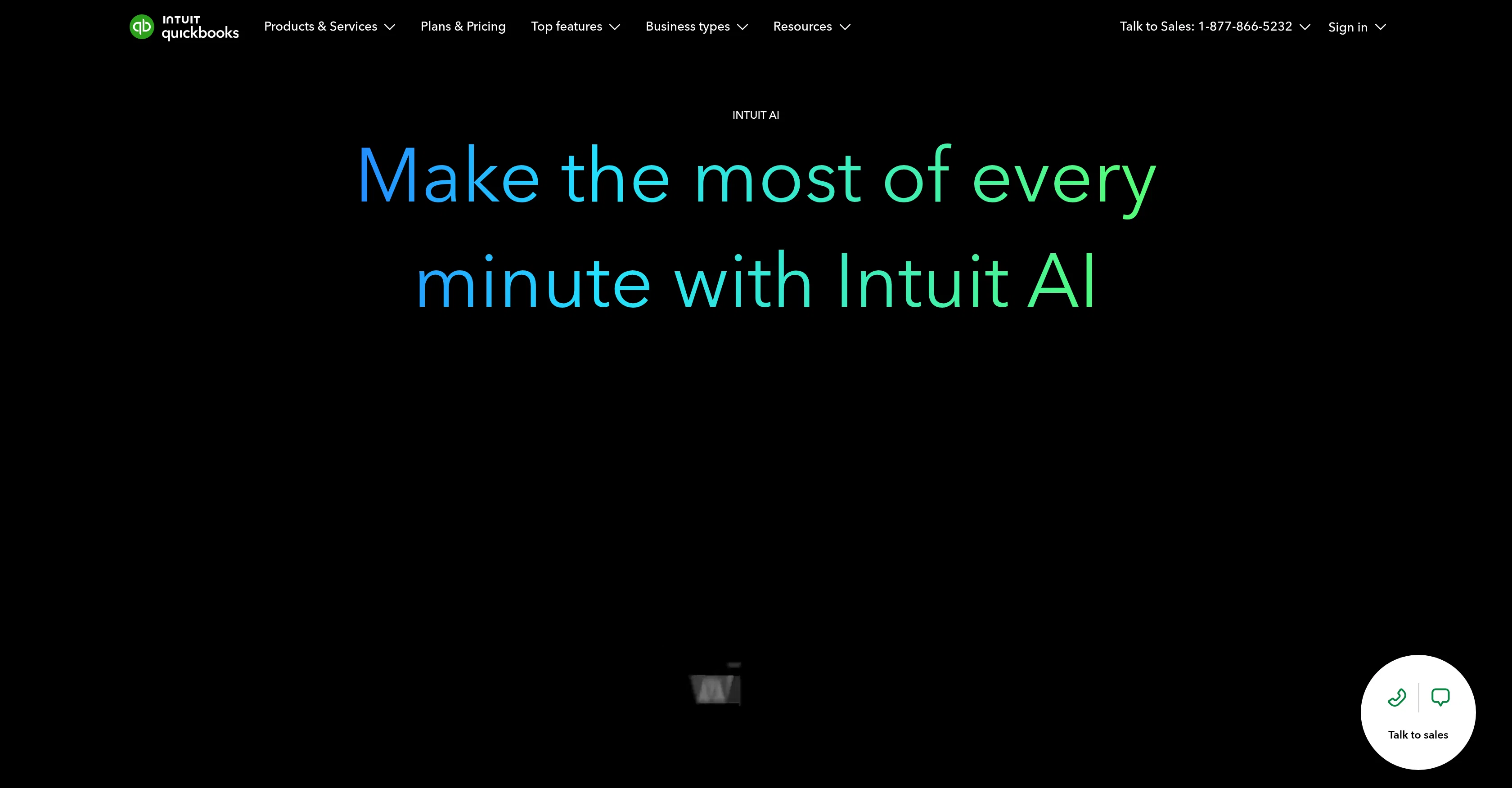 Intuit Quickbooks AI website