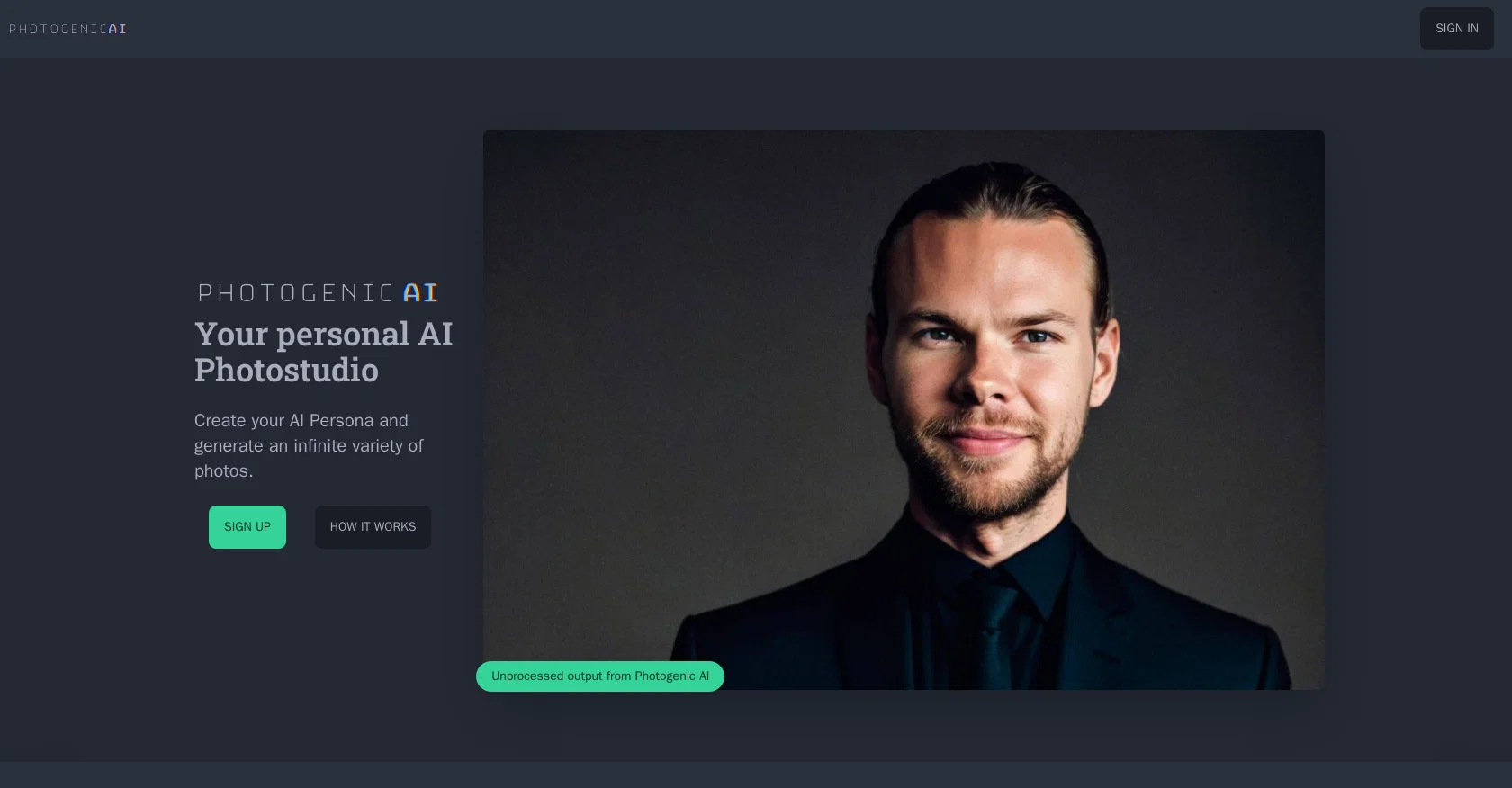 PhotogenicAI website
