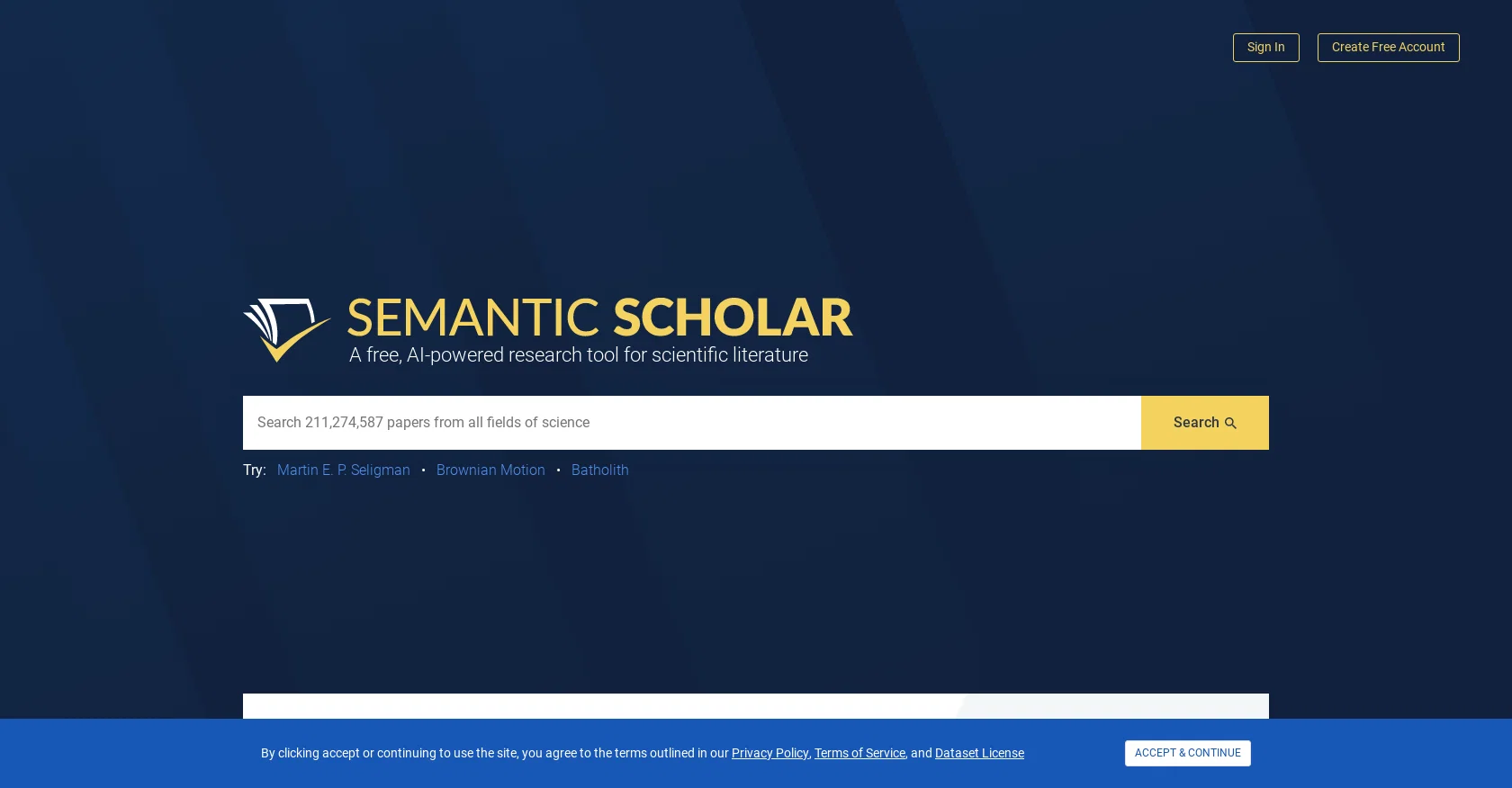 Semantic Scholar website