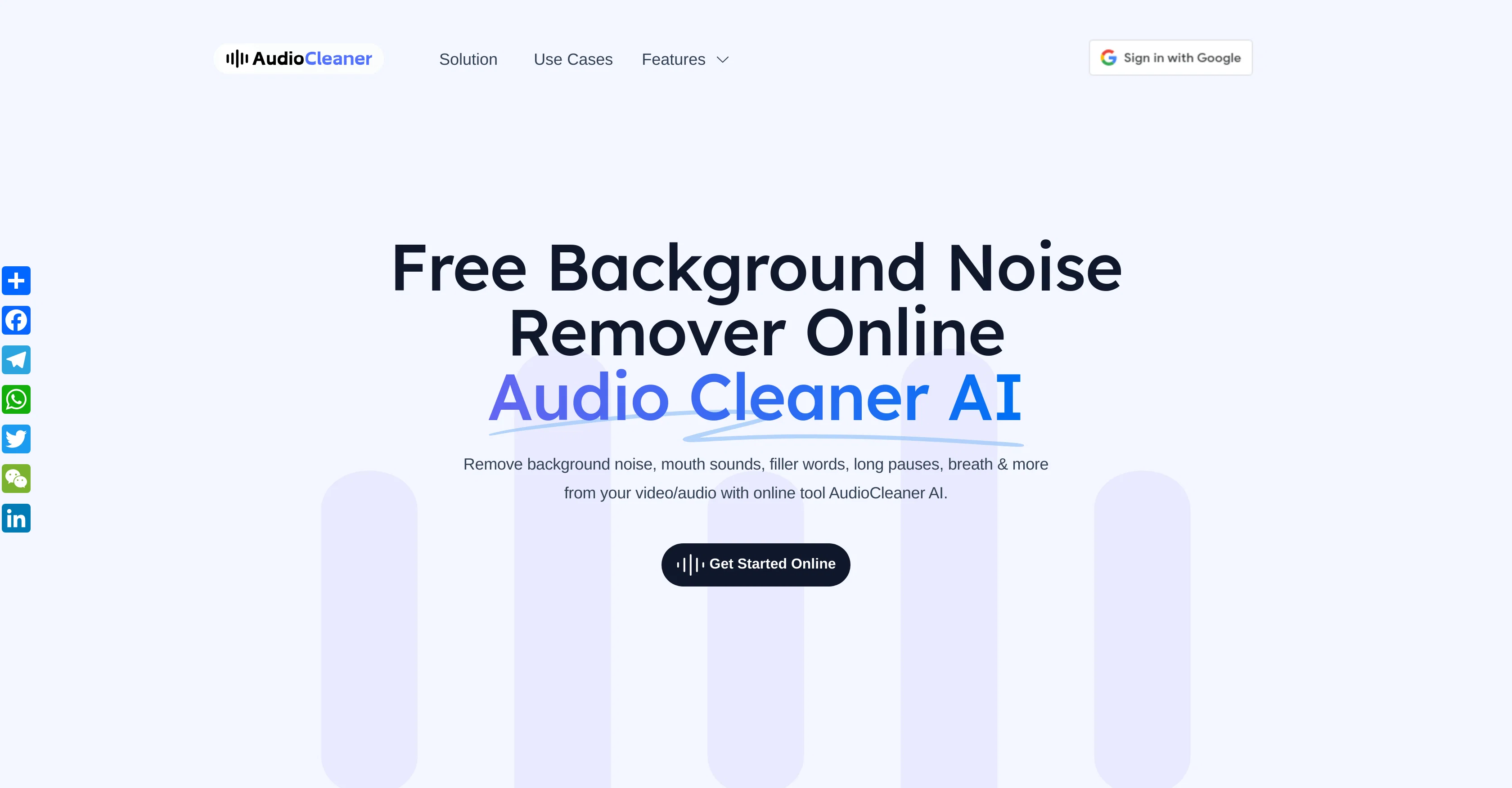 Free AI Audio Cleaner Online website