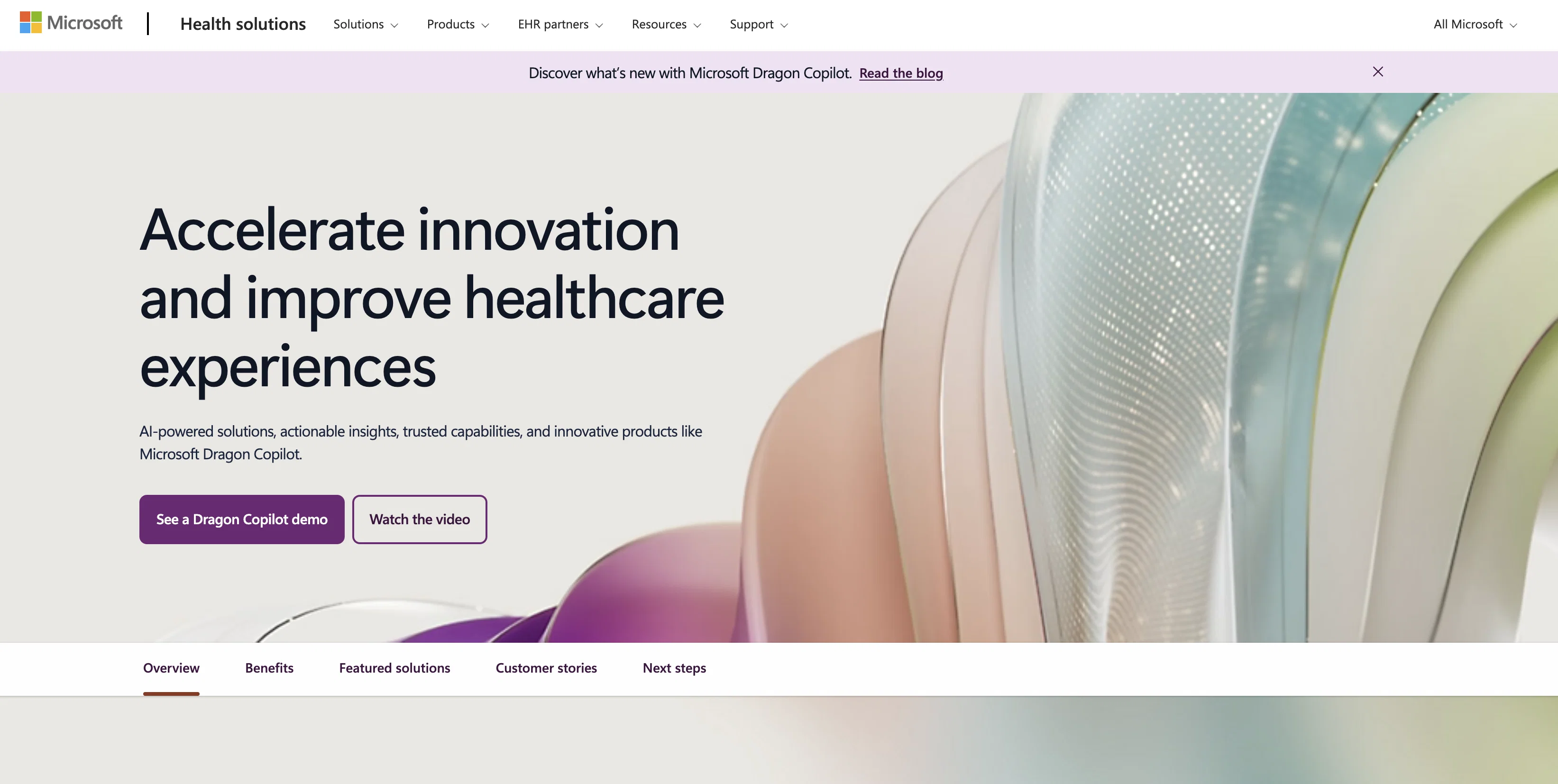 Microsoft Dragon Copilot website