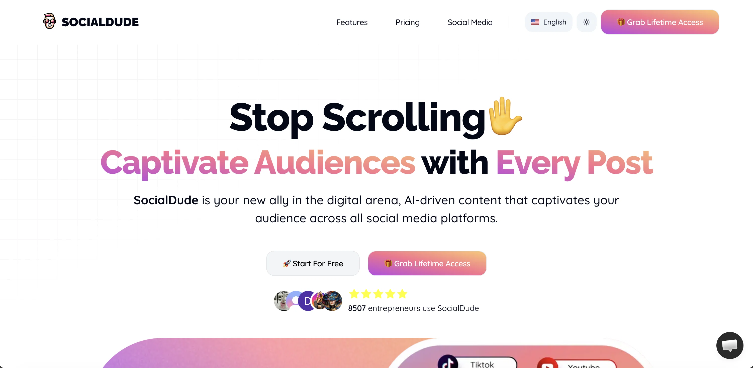 SocialDude website