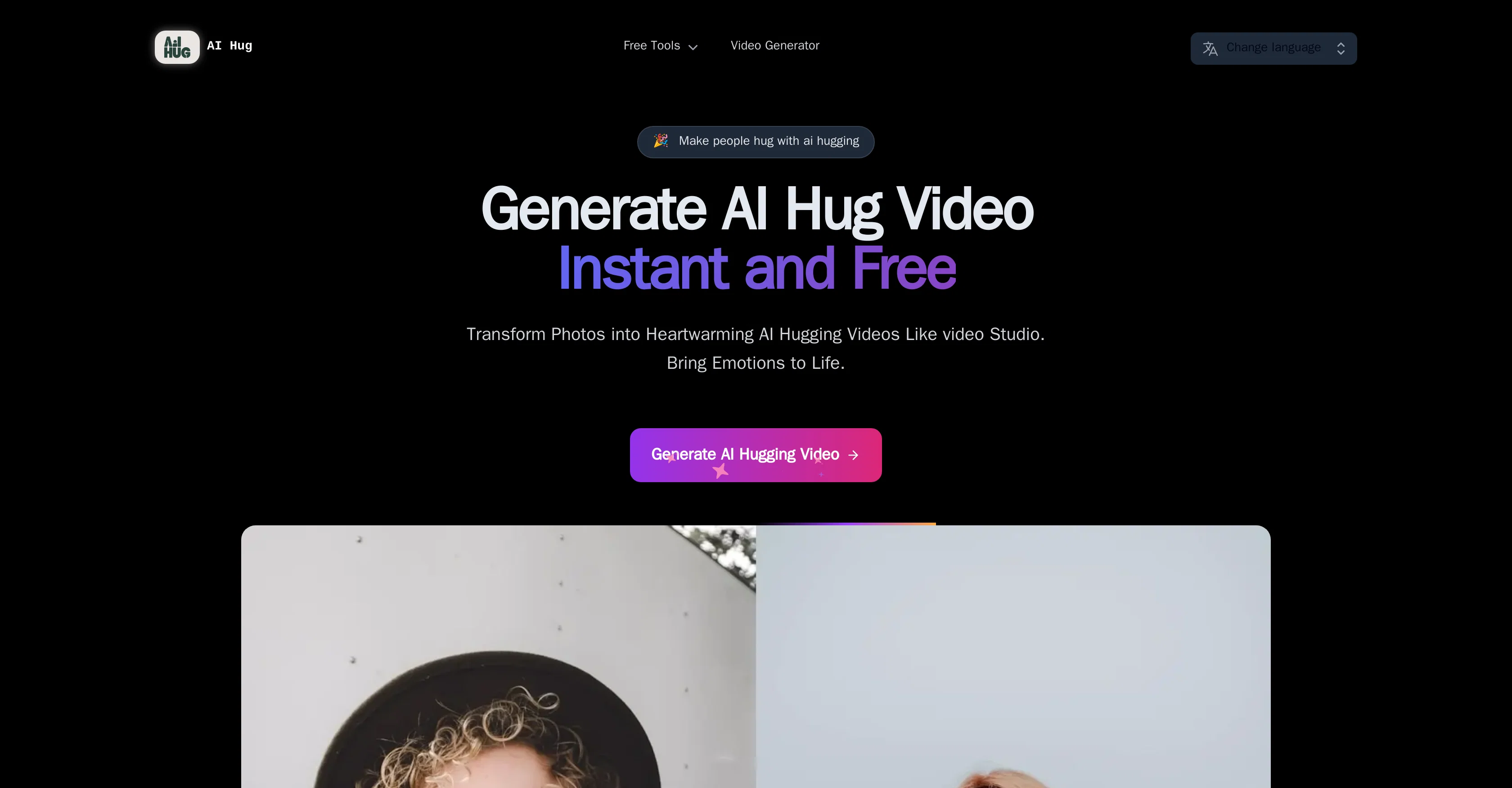 AI Hugging website