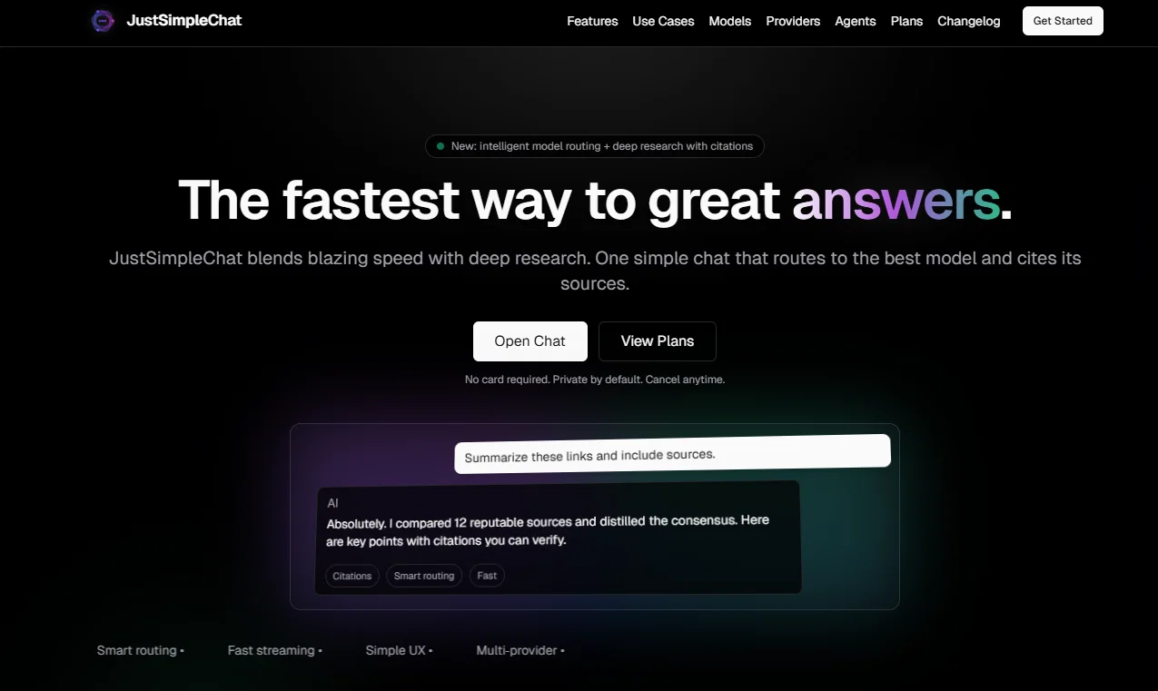 JustSimpleChat website