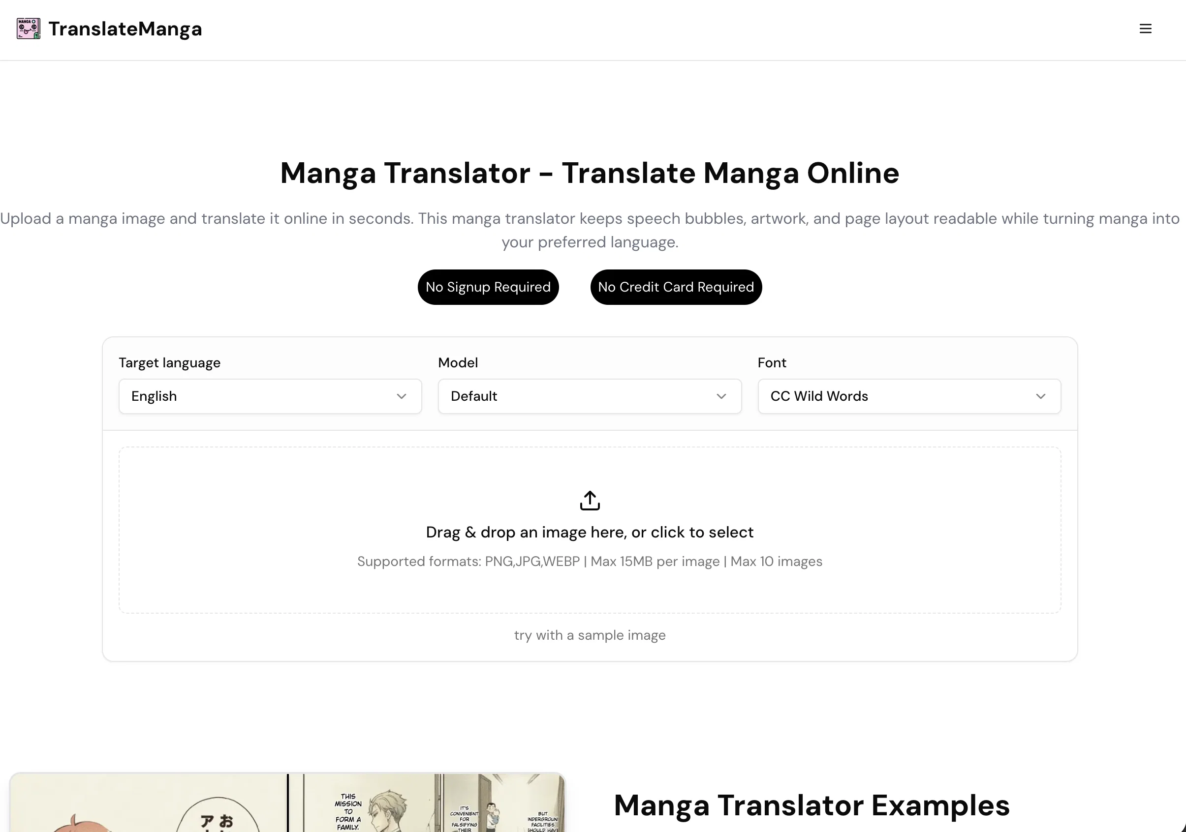 TranslateManga website