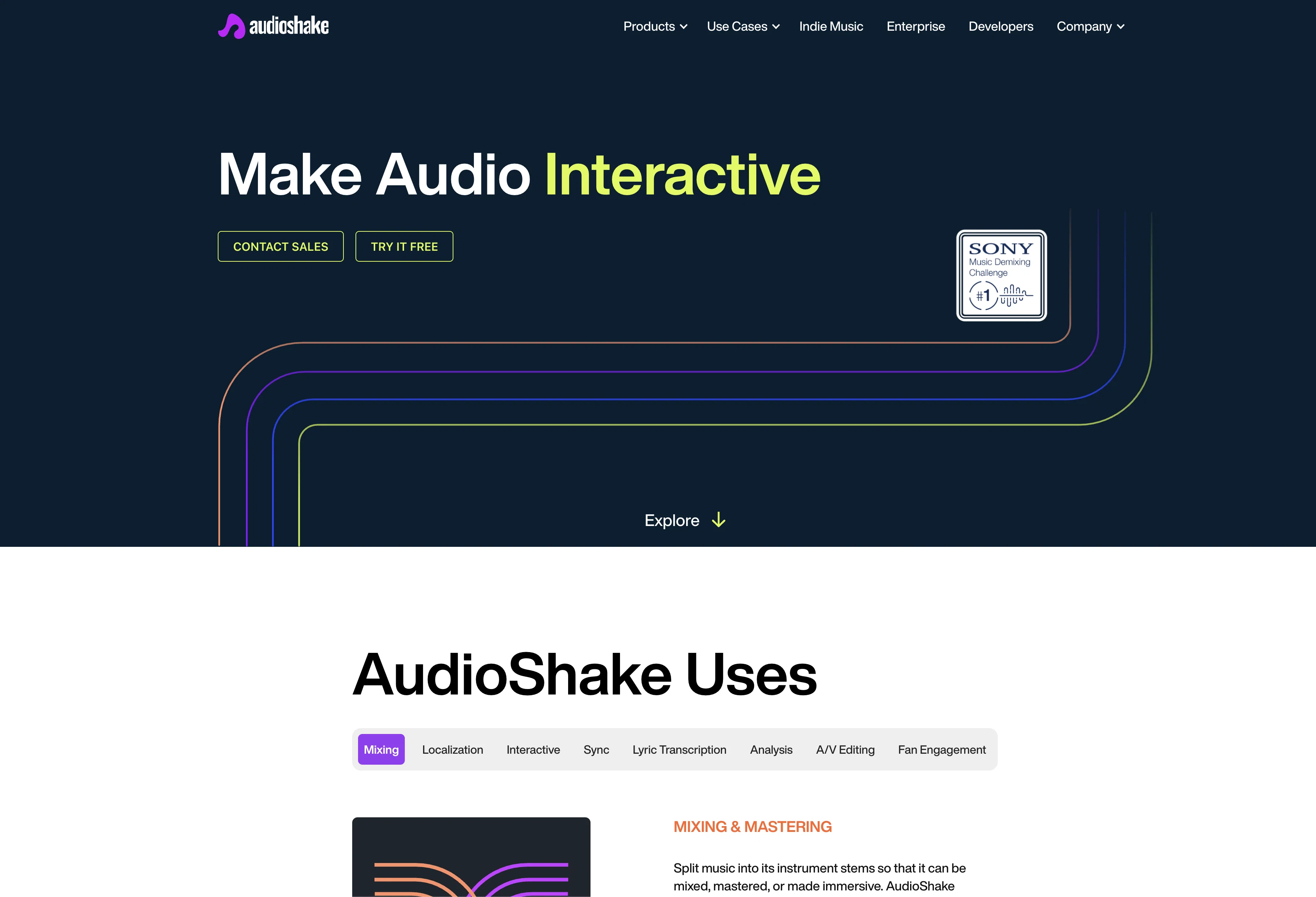 Audioshake website