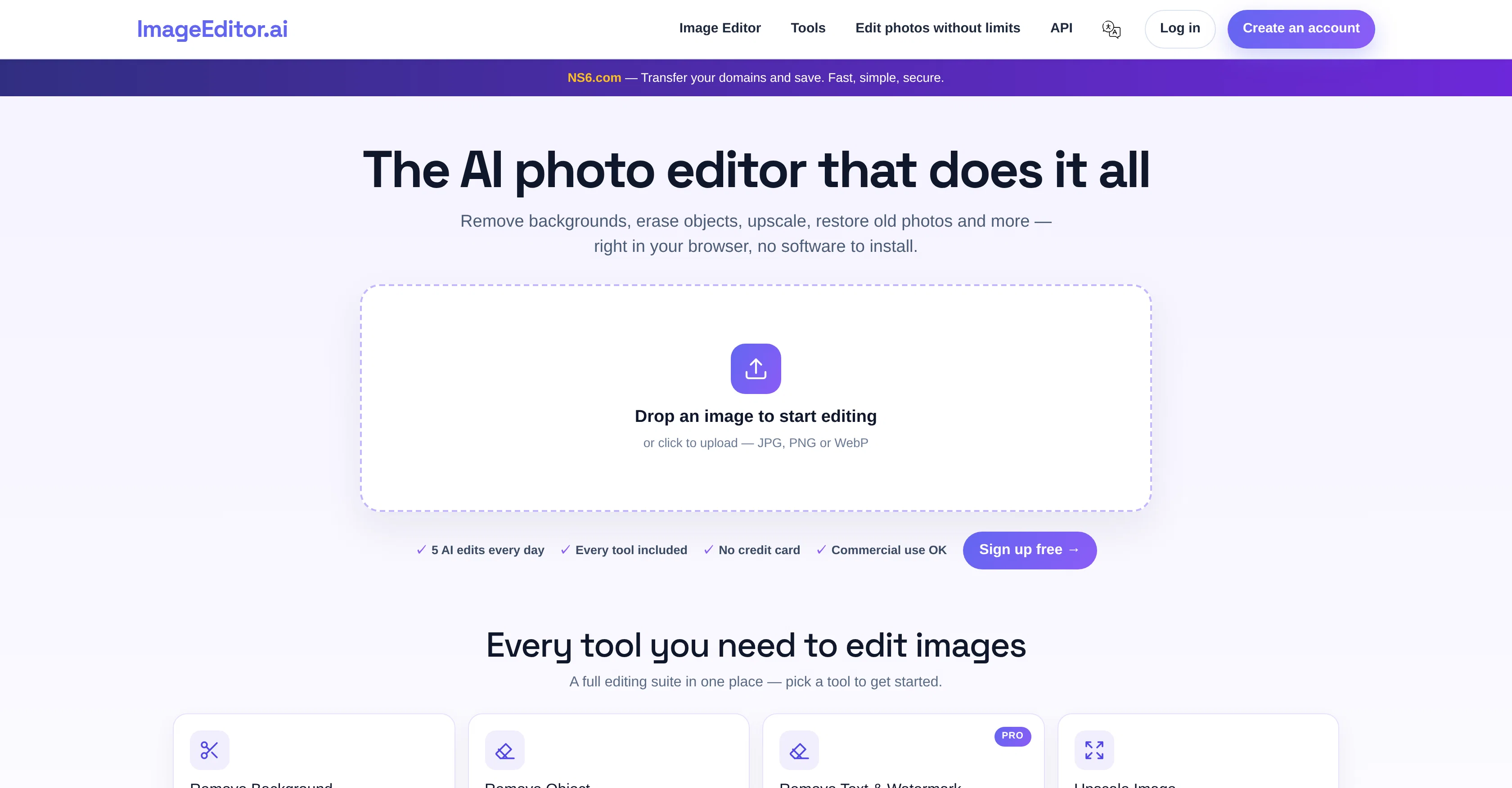 ImageEditor.AI website