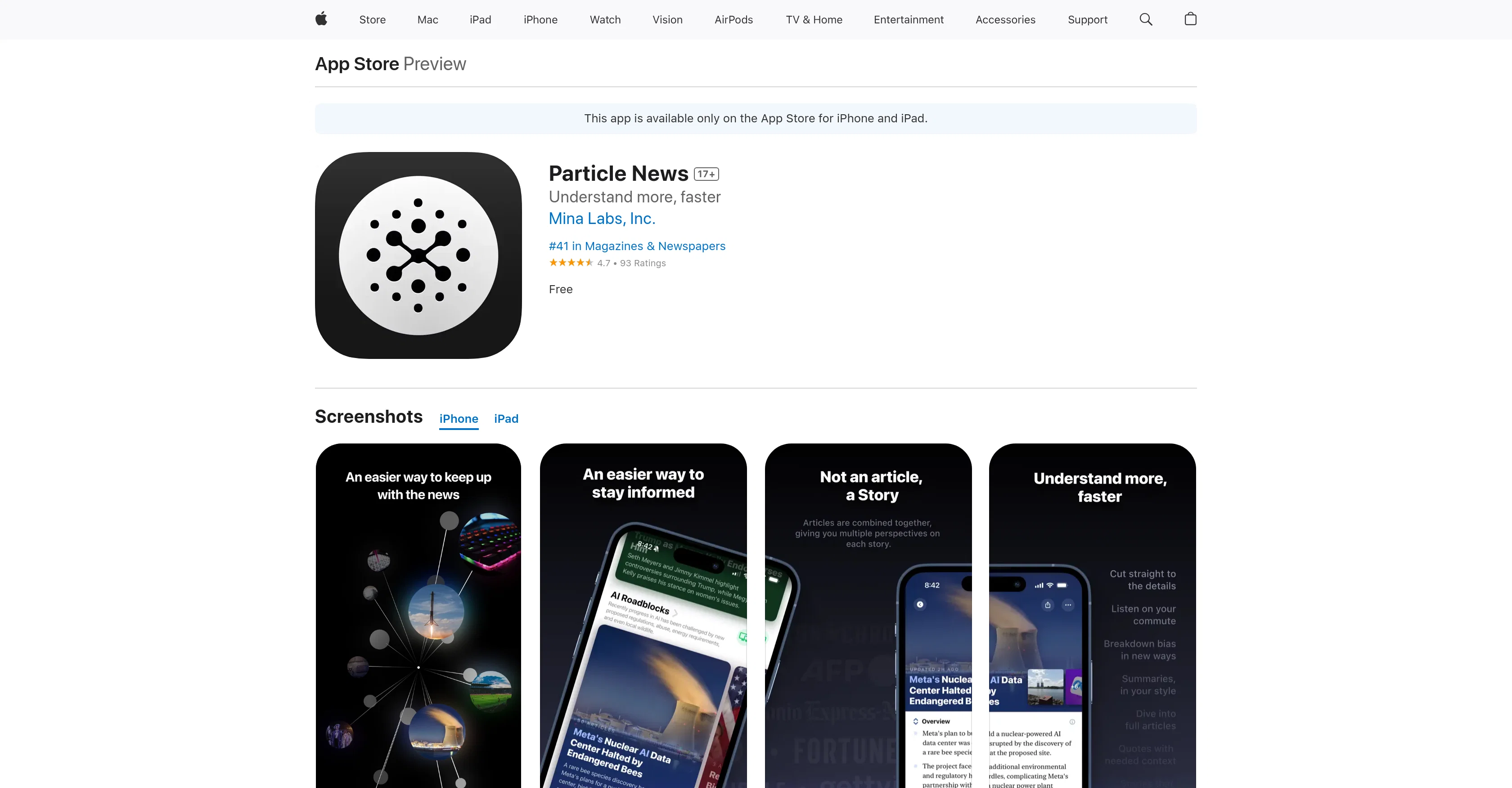 Particle News website