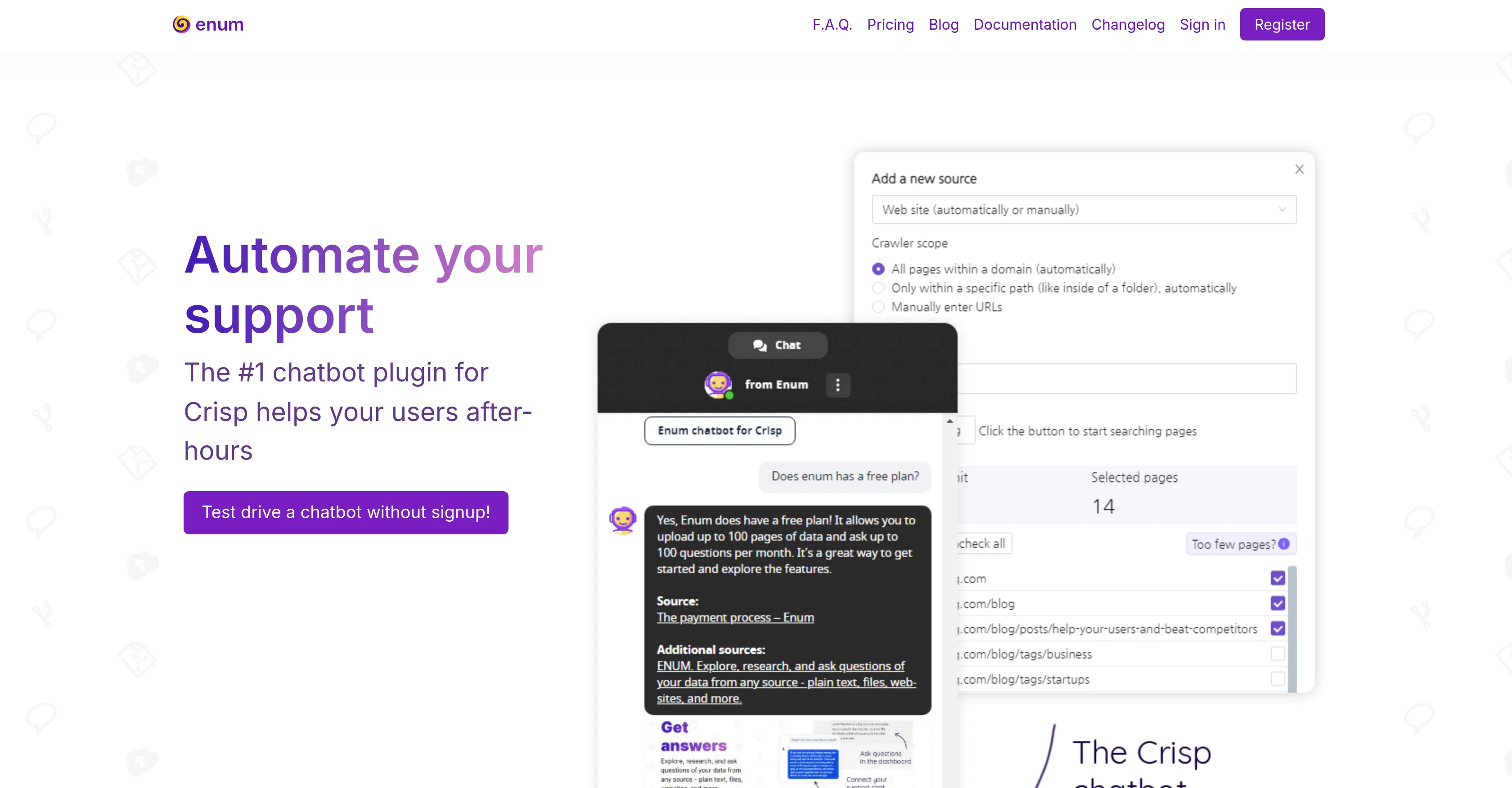Enum Support website