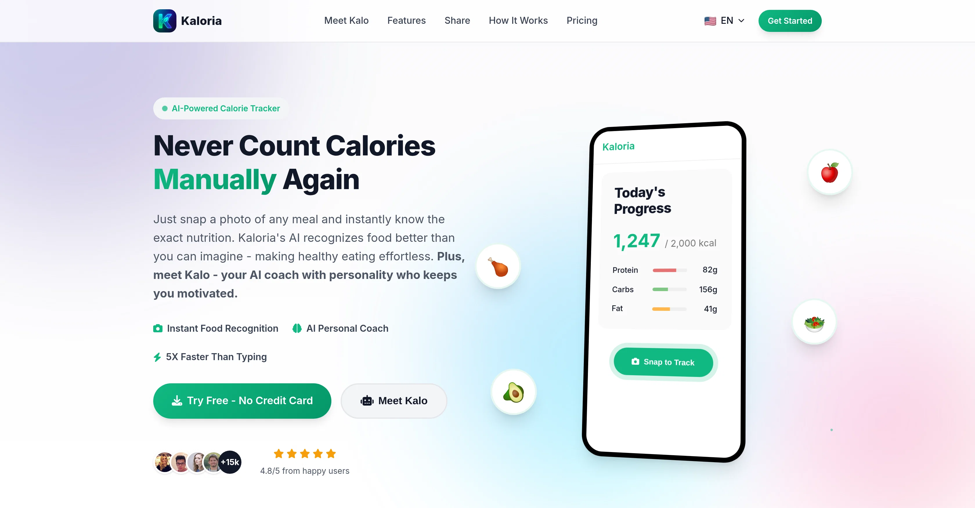 Kaloria - Calorie tracking website