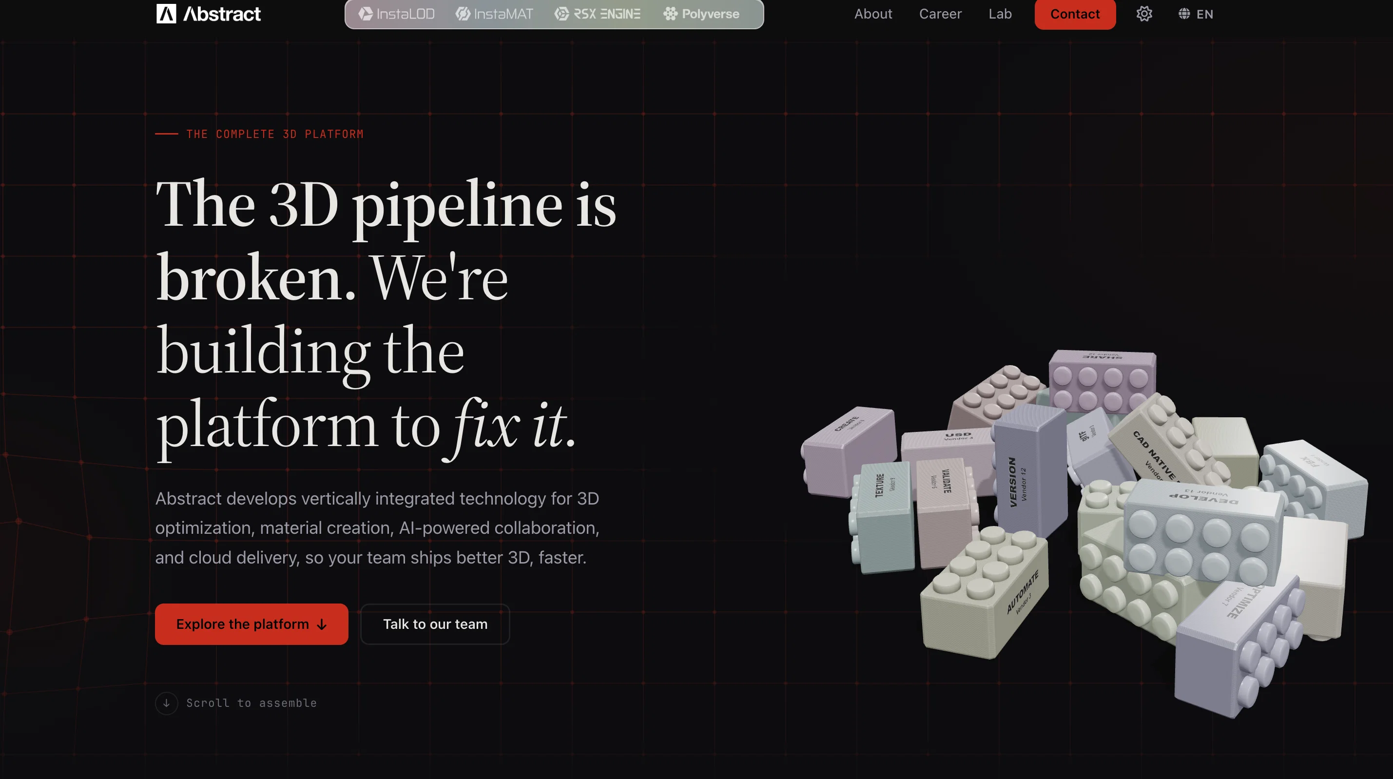 Abstract3D website