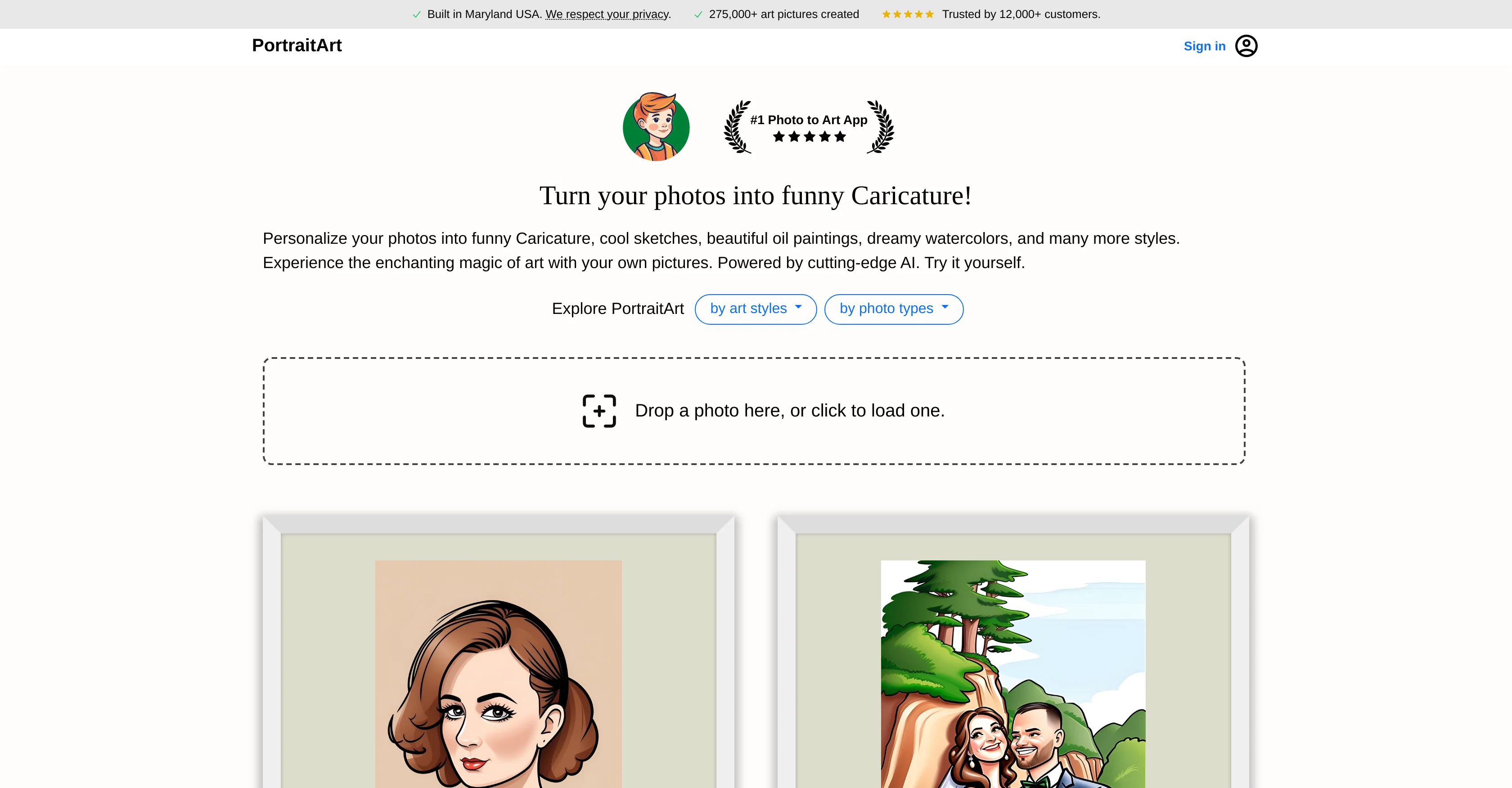 PortraitArt website