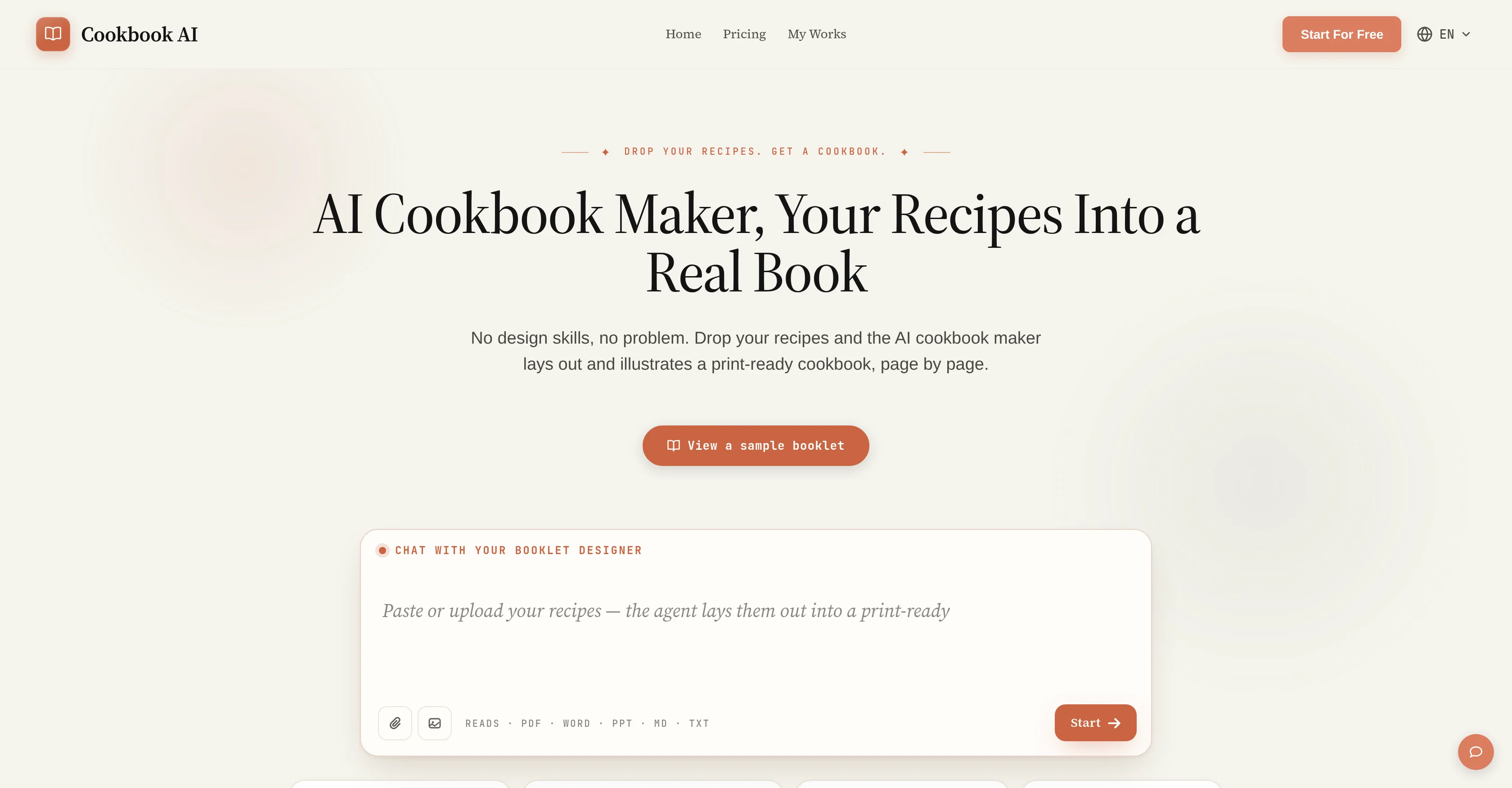 Cookbook AI website