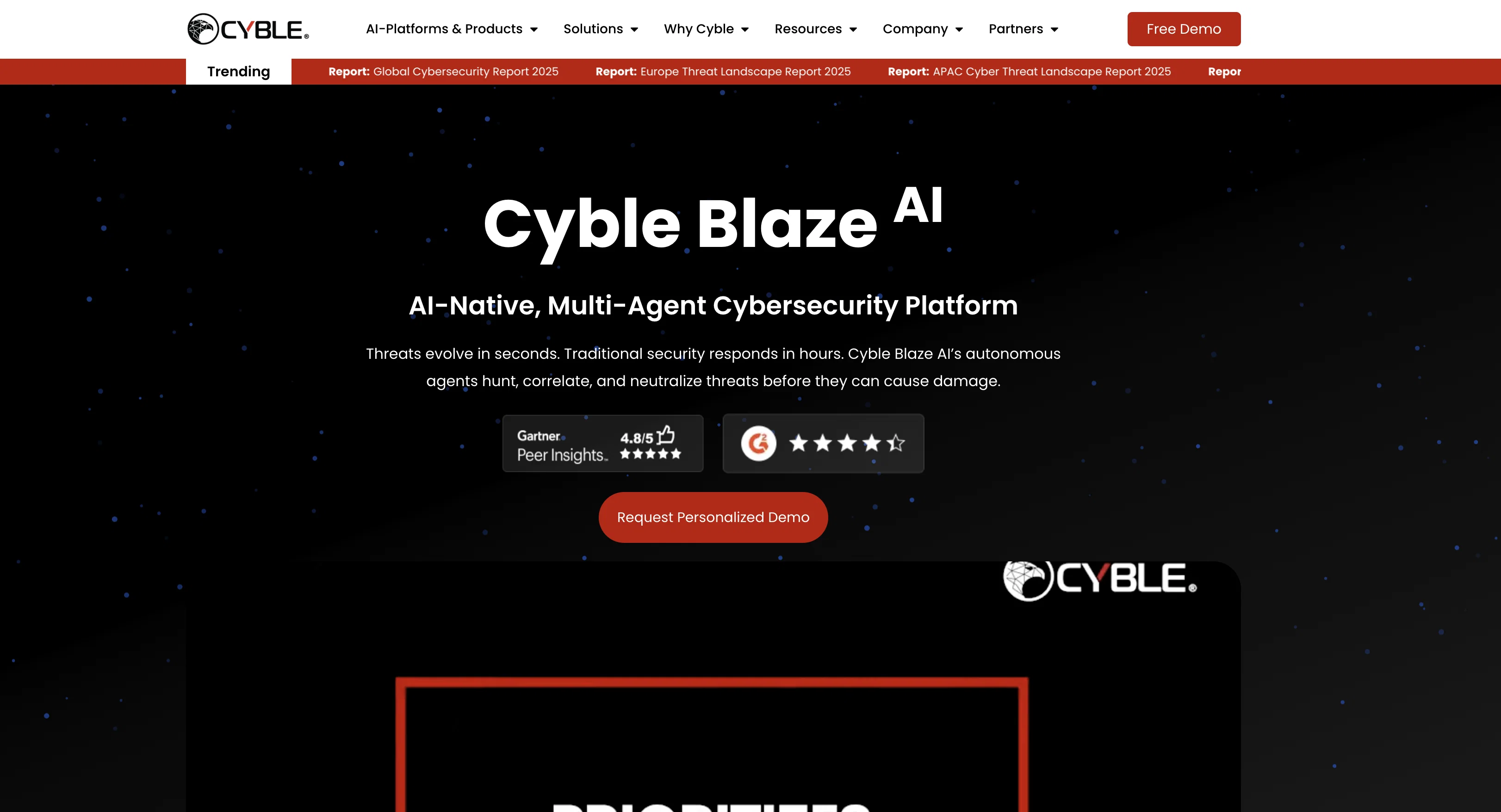 Blaze AI by Cyble website