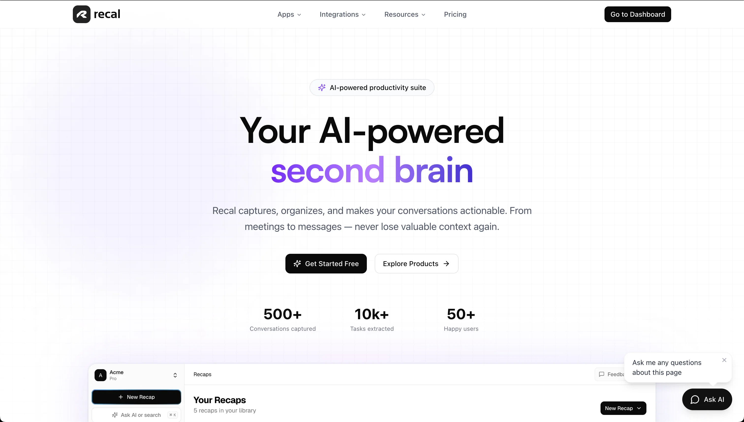 Recal website