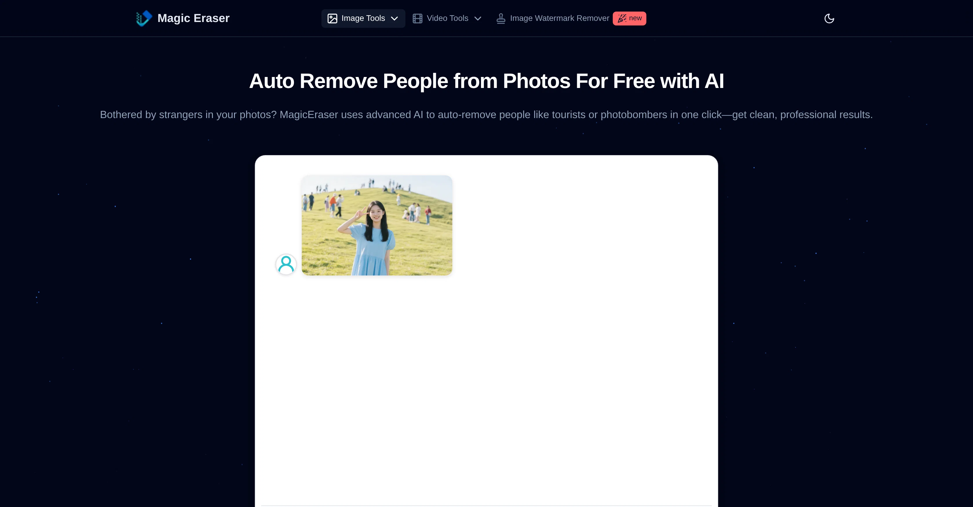 Background People Remover by Magic Eraser website