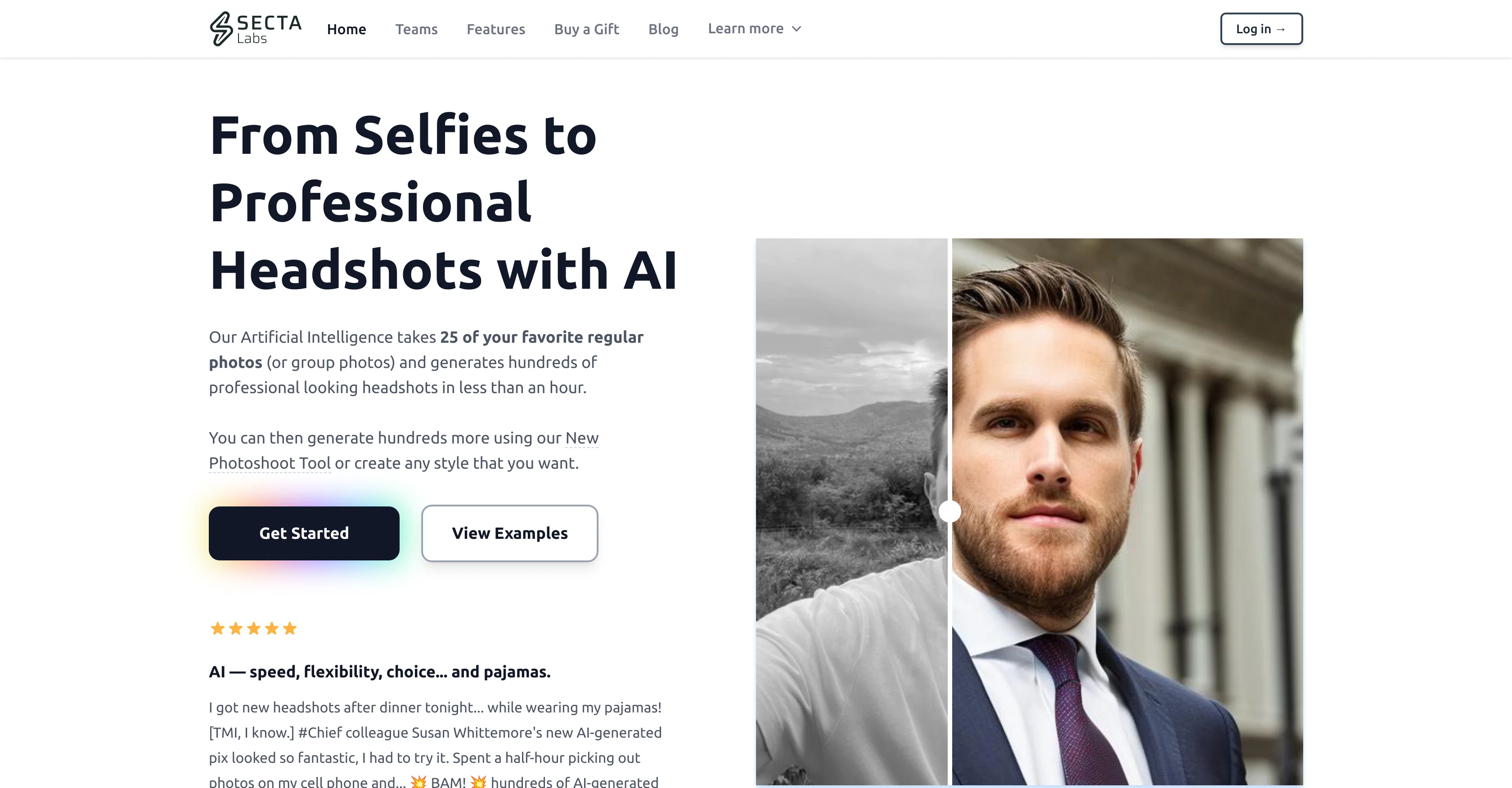 Secta AI website