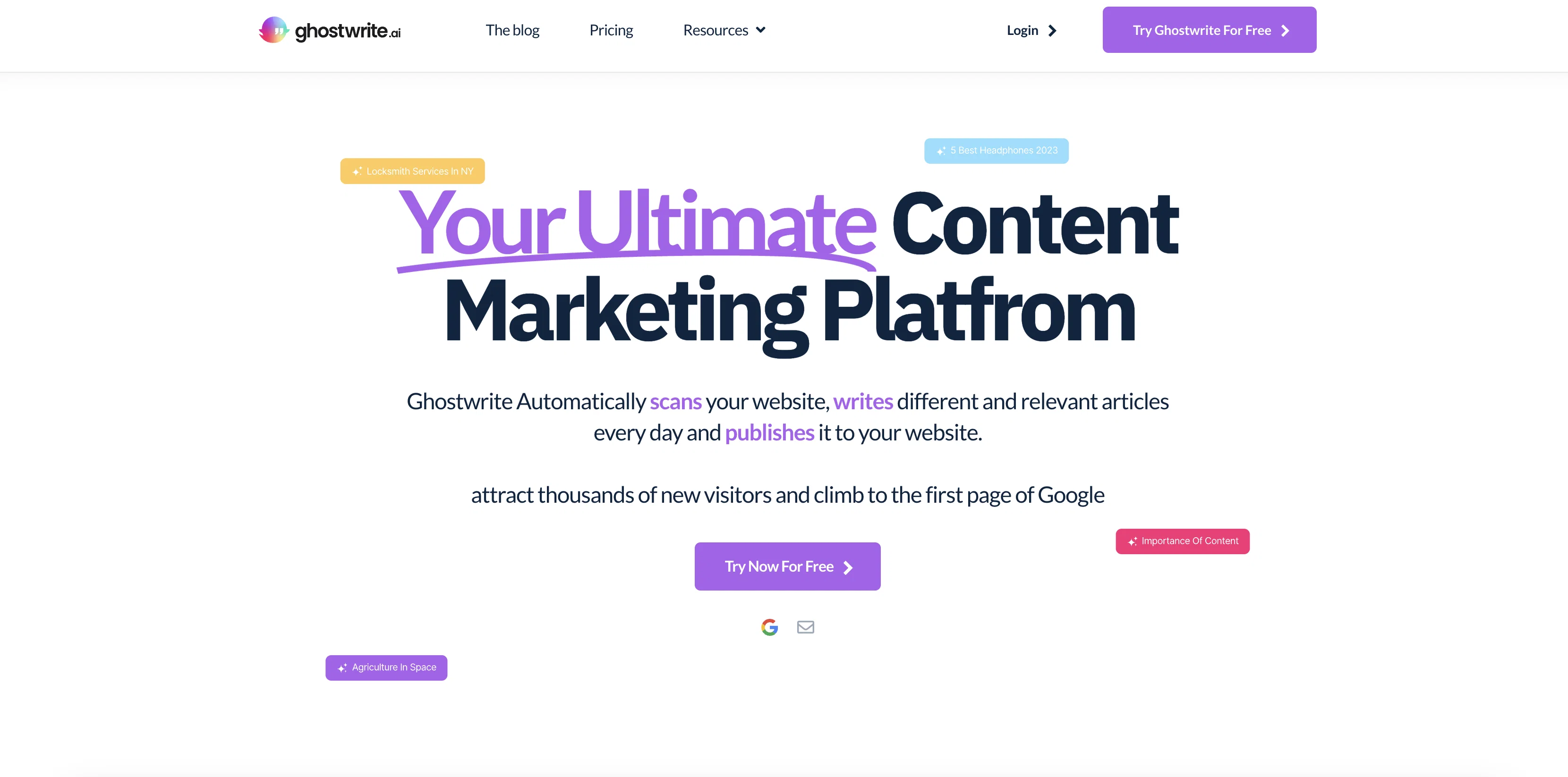 Ghostwrites website