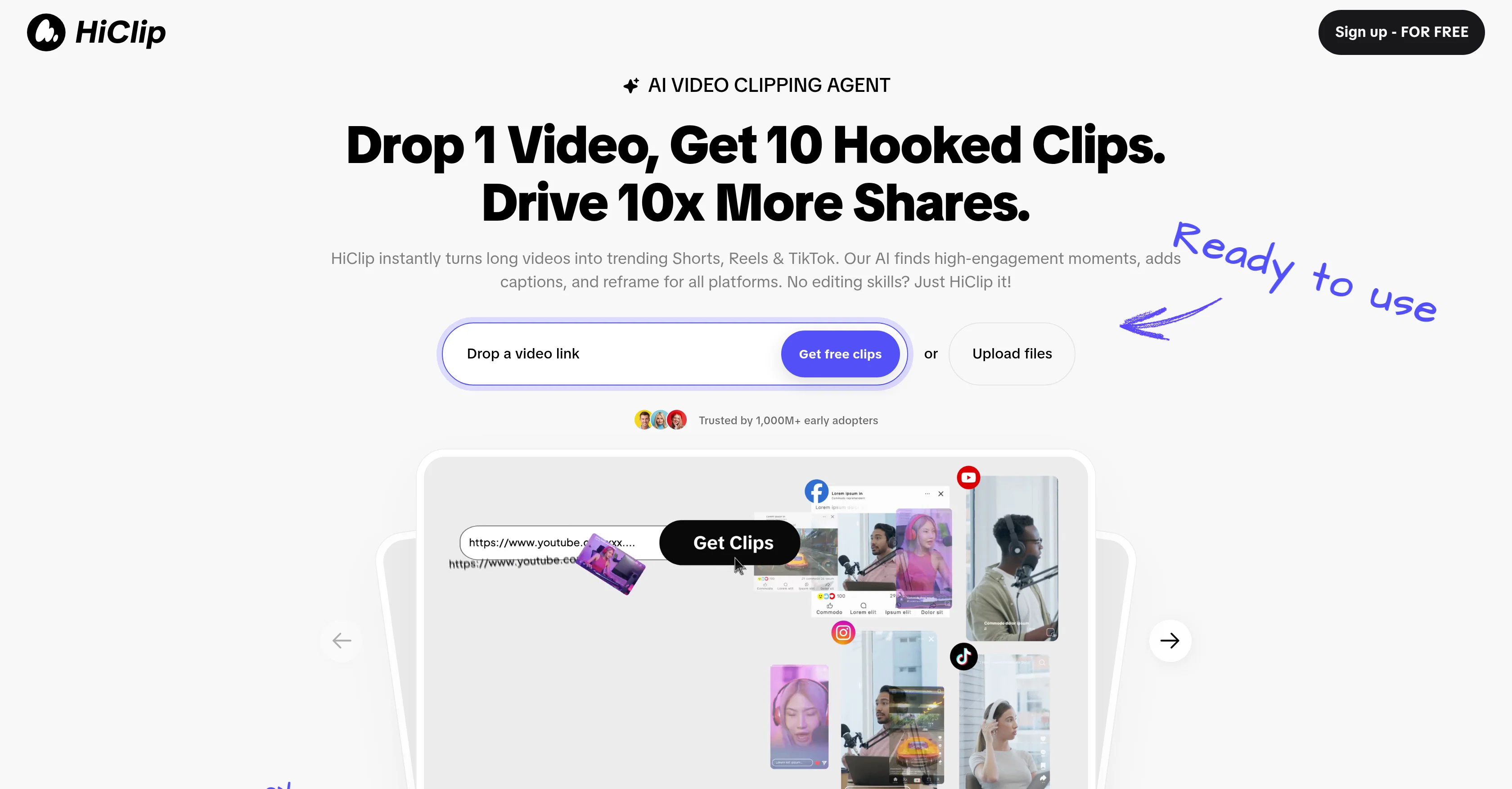 HiClip AI website