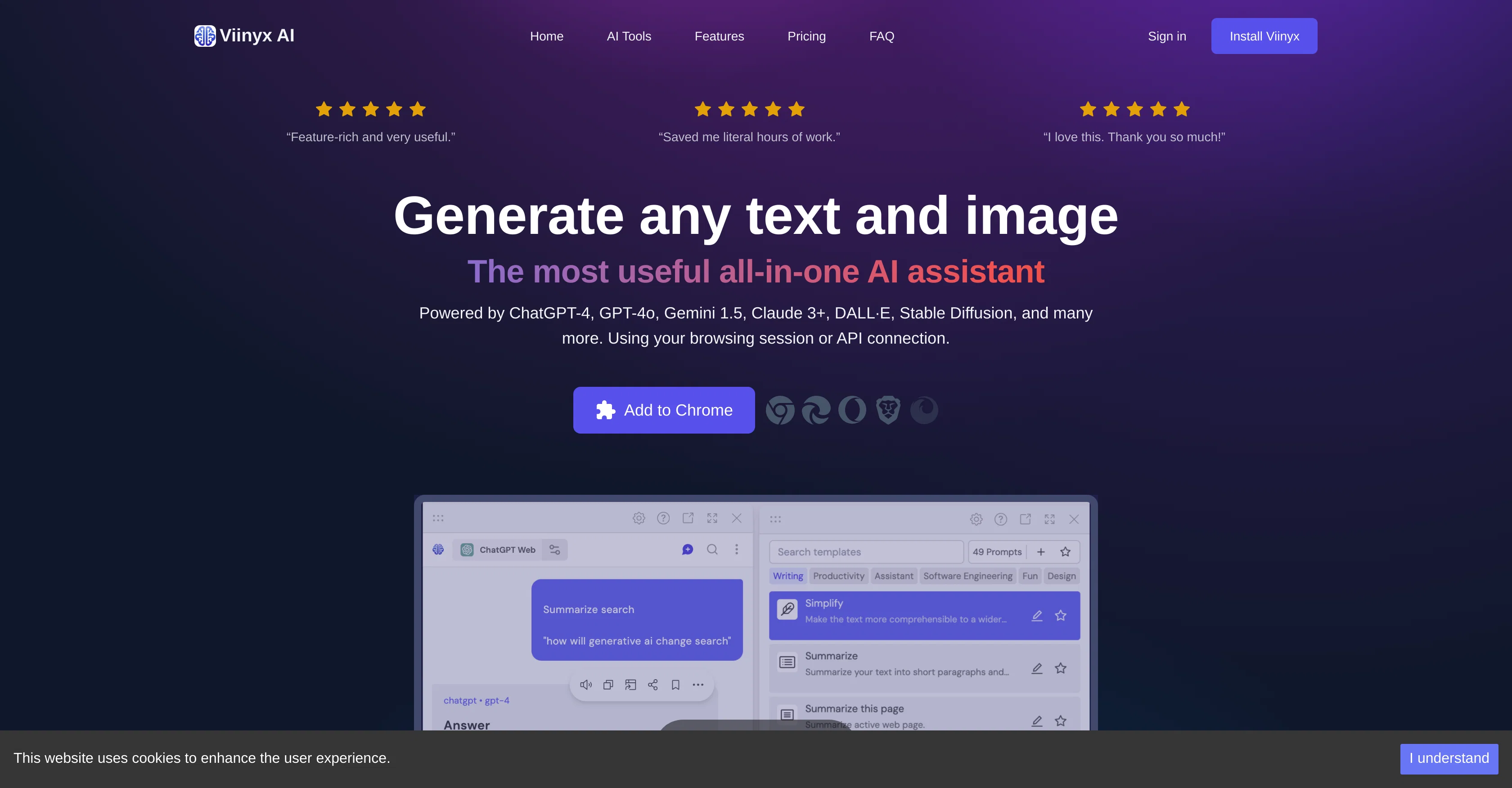 Viinyx AI website