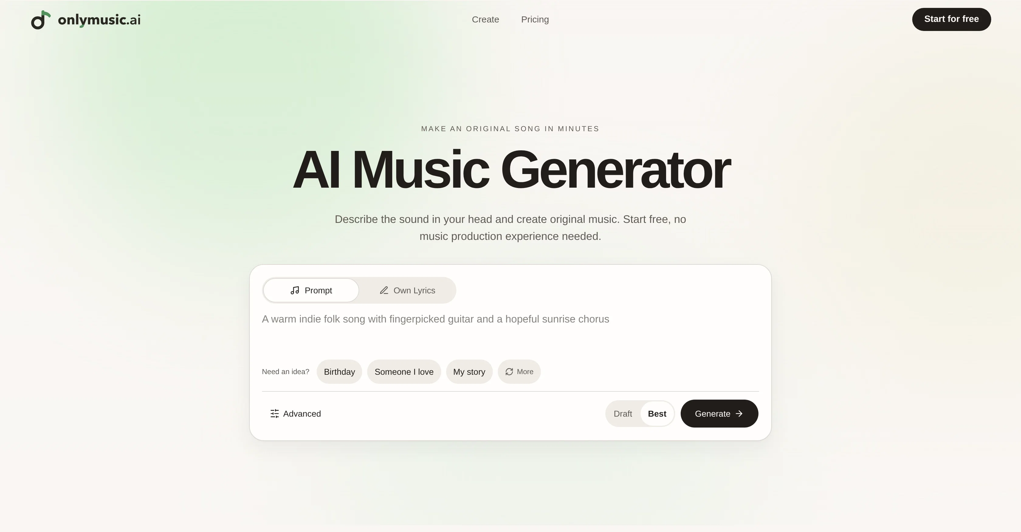 onlymusic.ai website