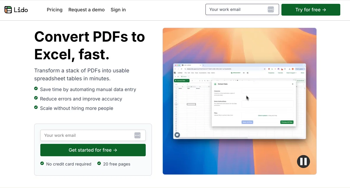 Lido Document Processing website