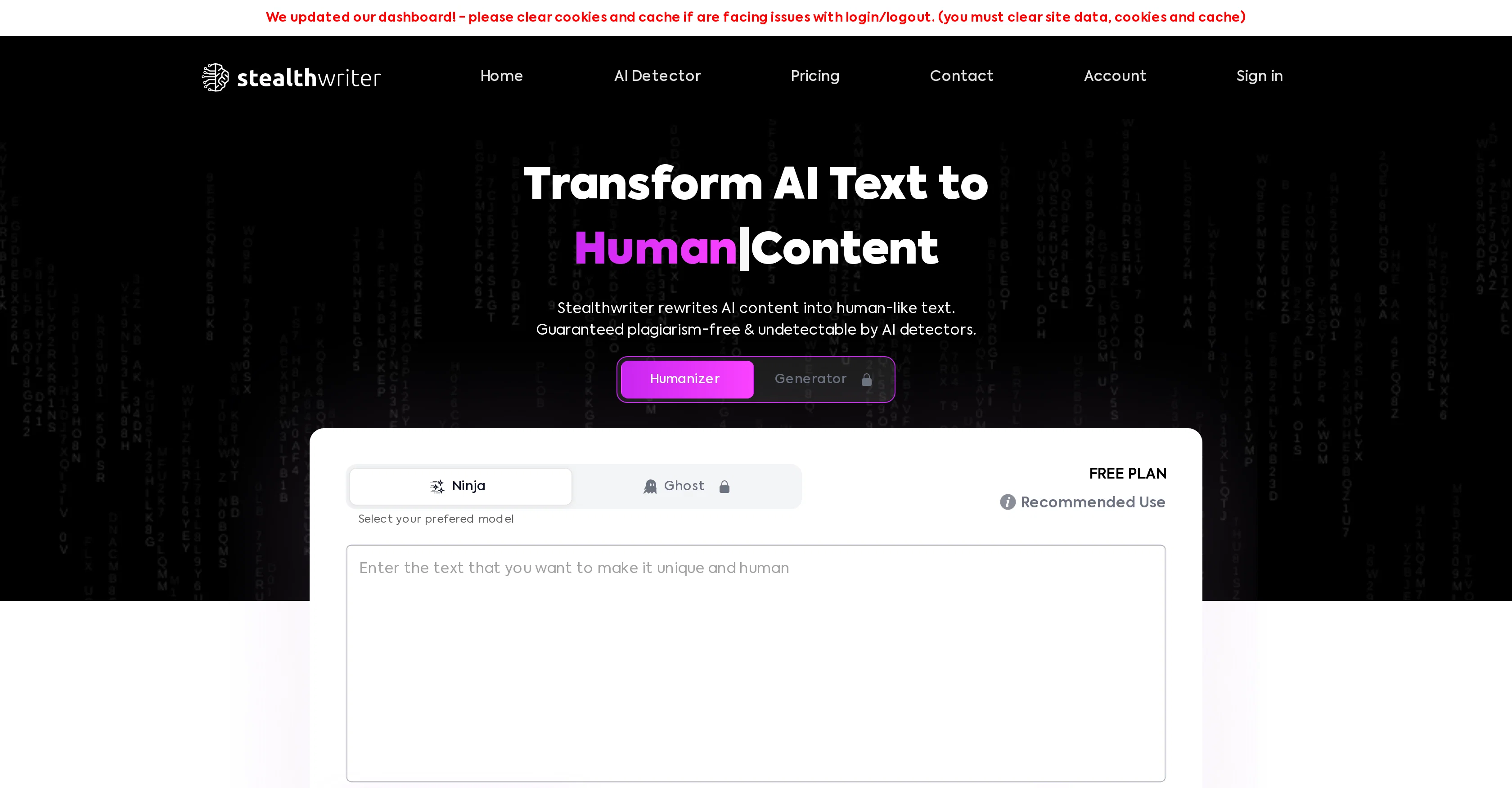 StealthWriter website