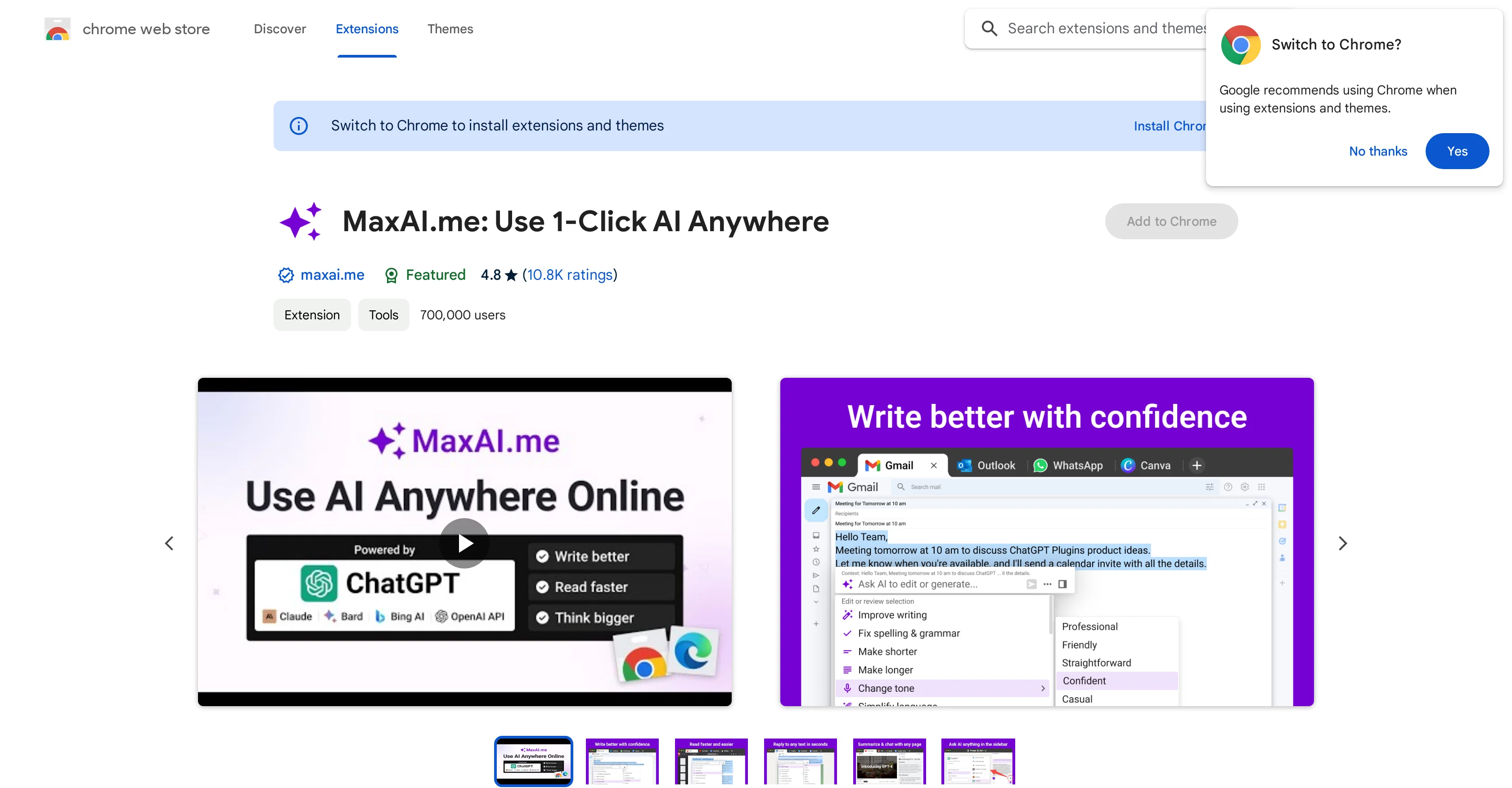 MaxAI.me website