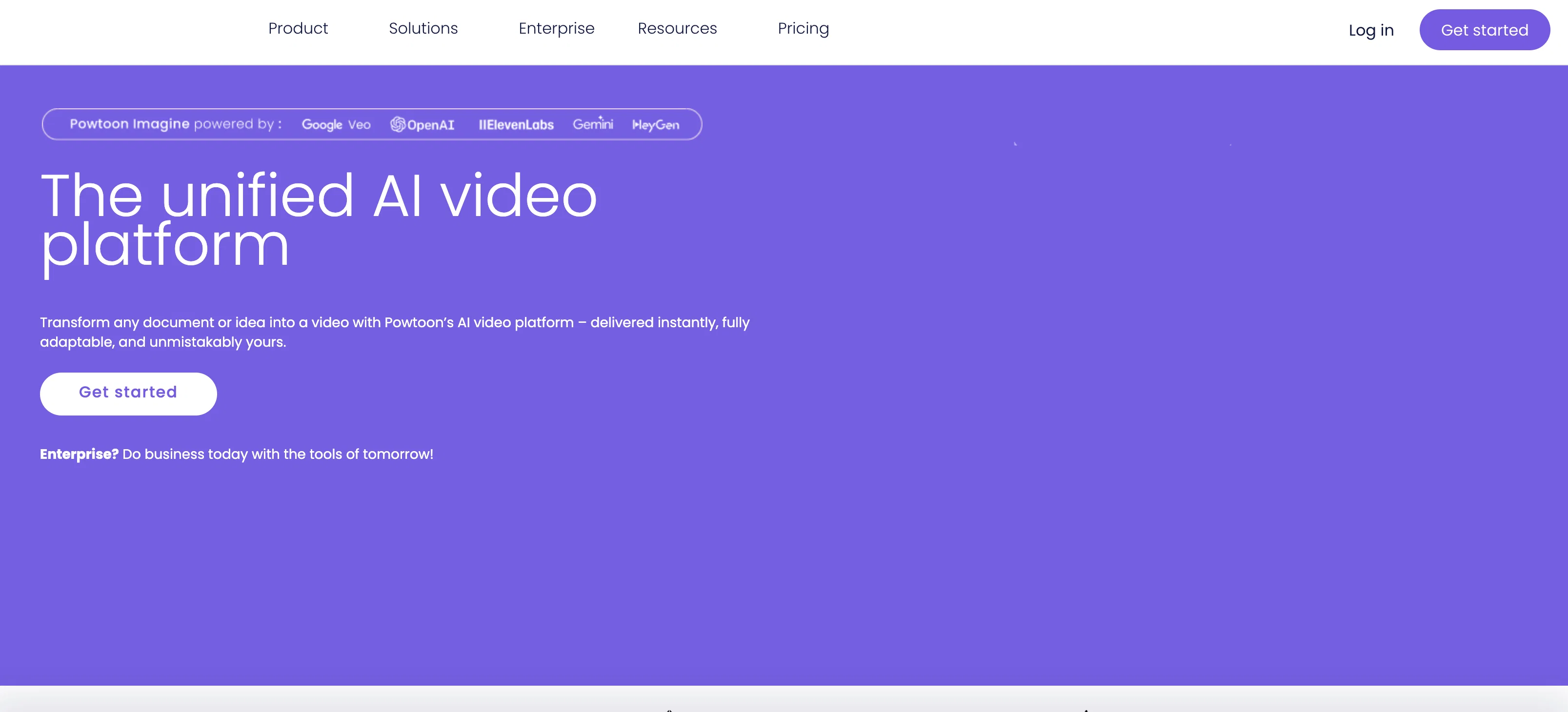 Powtoon - Unified AI Video Platform website