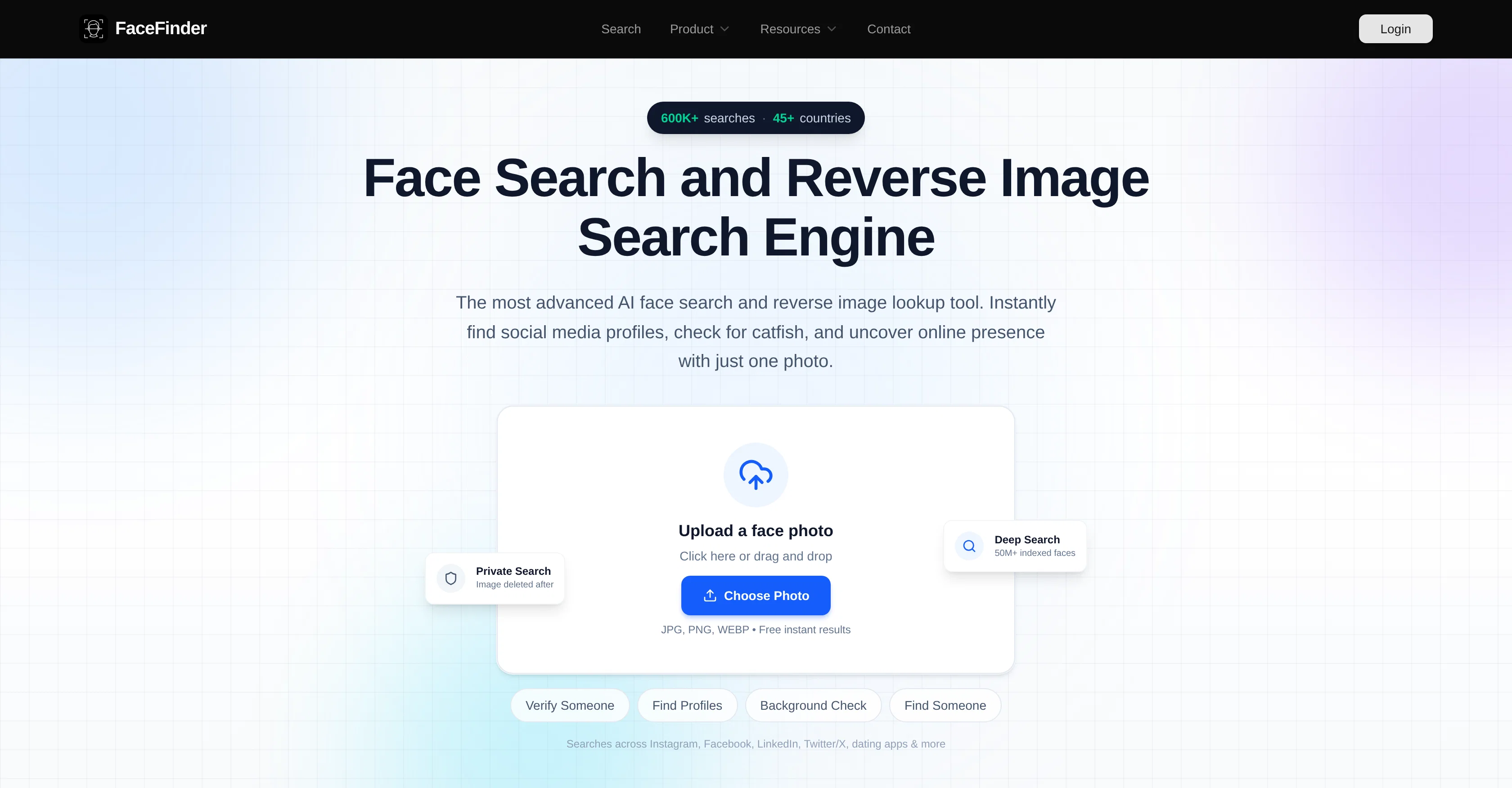 FaceFinder website