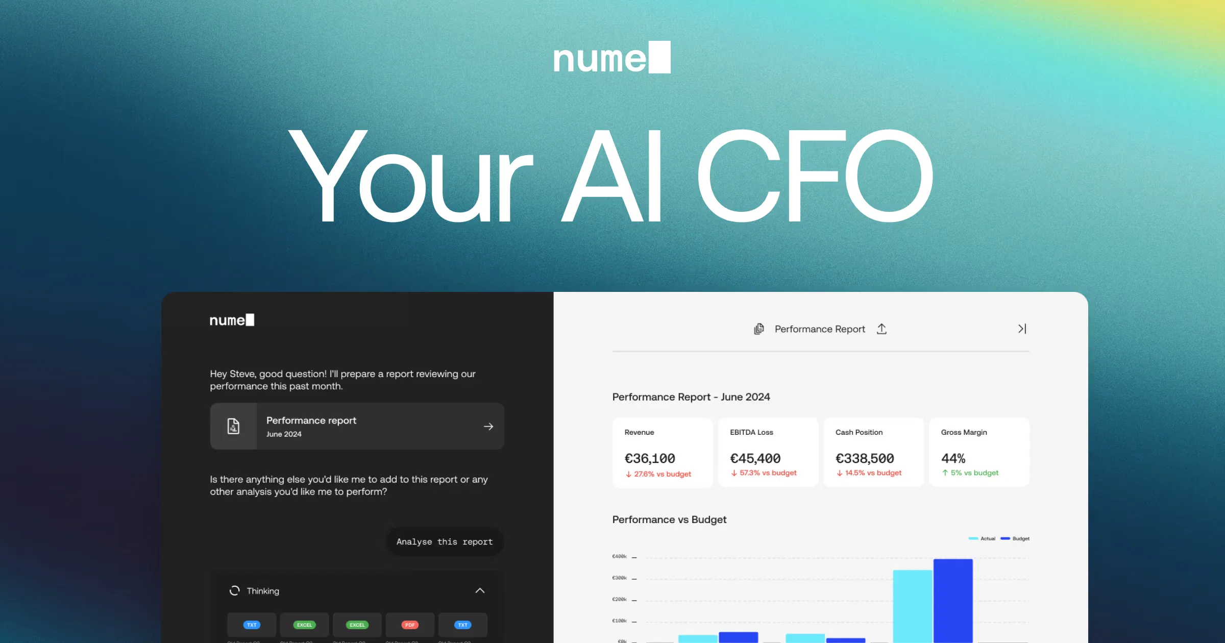Nume AI CFO website