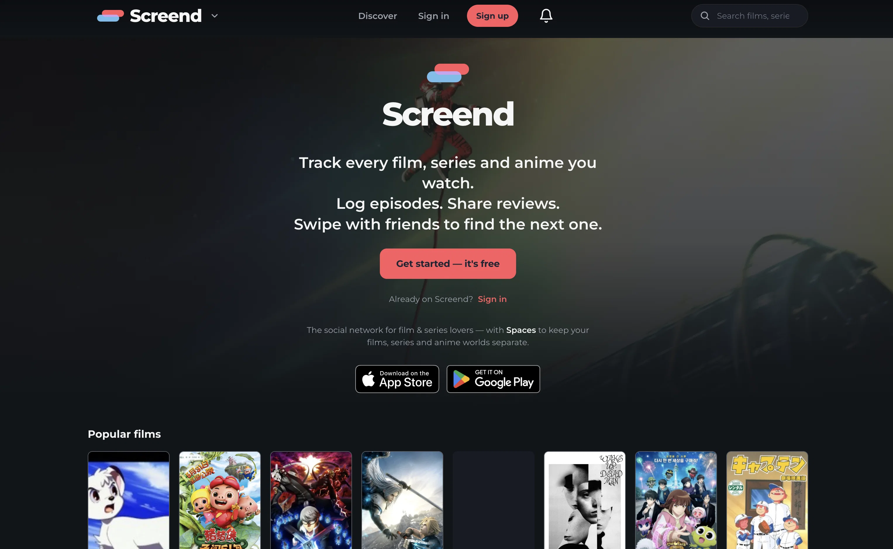 Screend website
